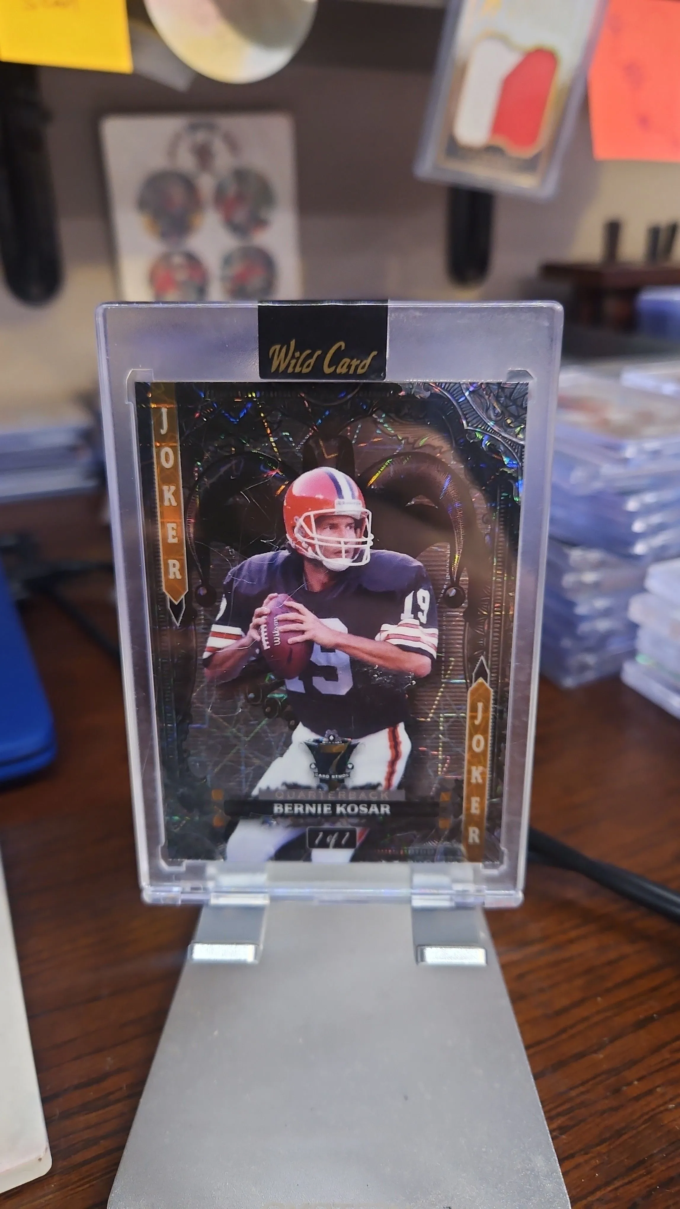 Product image for Bernie Kosar 1/1....2024 Wild Card 7 Card Draw...Joker.....1/1......Browns