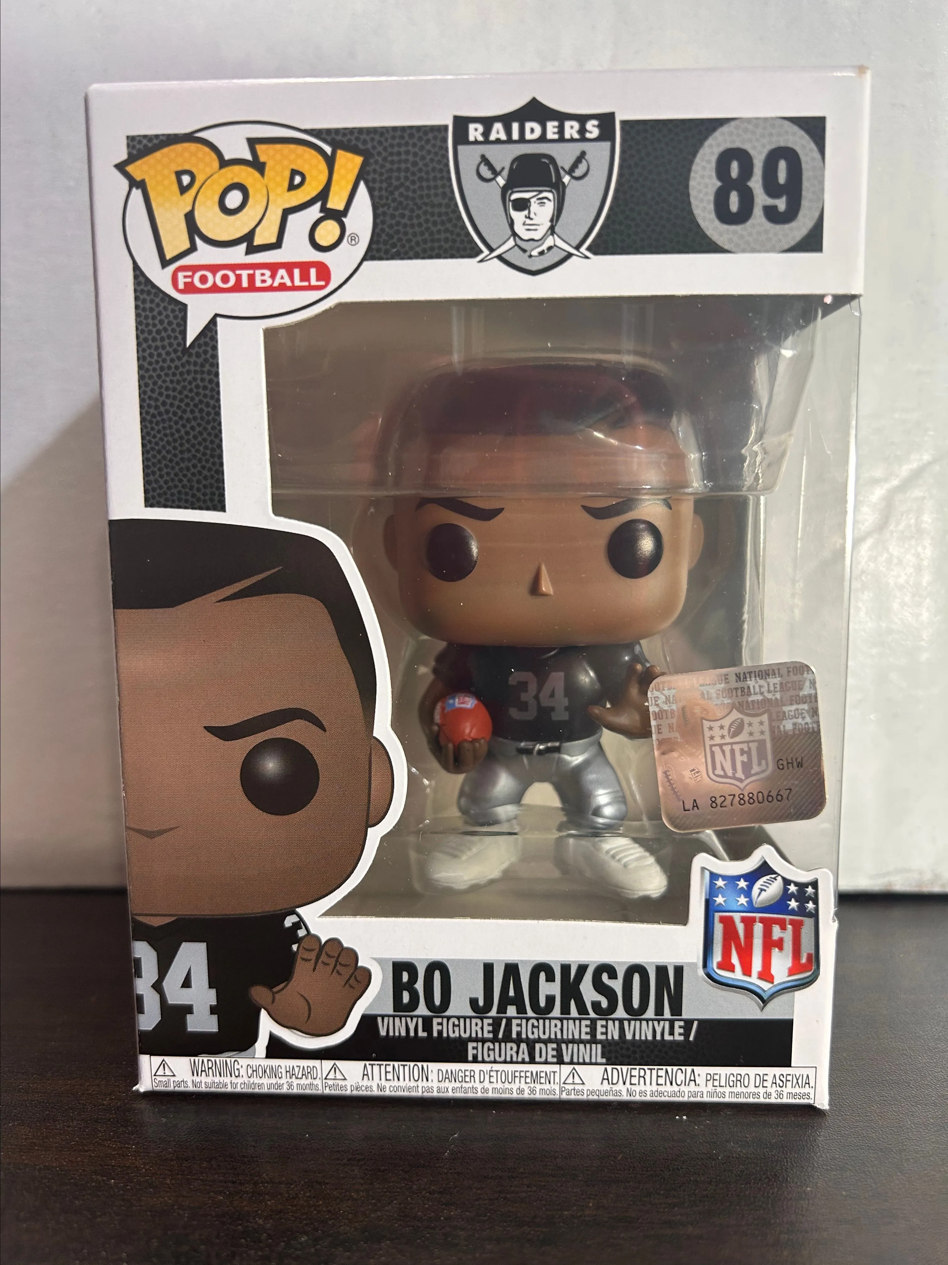 Product image for Bo Jackson Raiders NFL Football Vaulted Funko Pop 89 with Protector