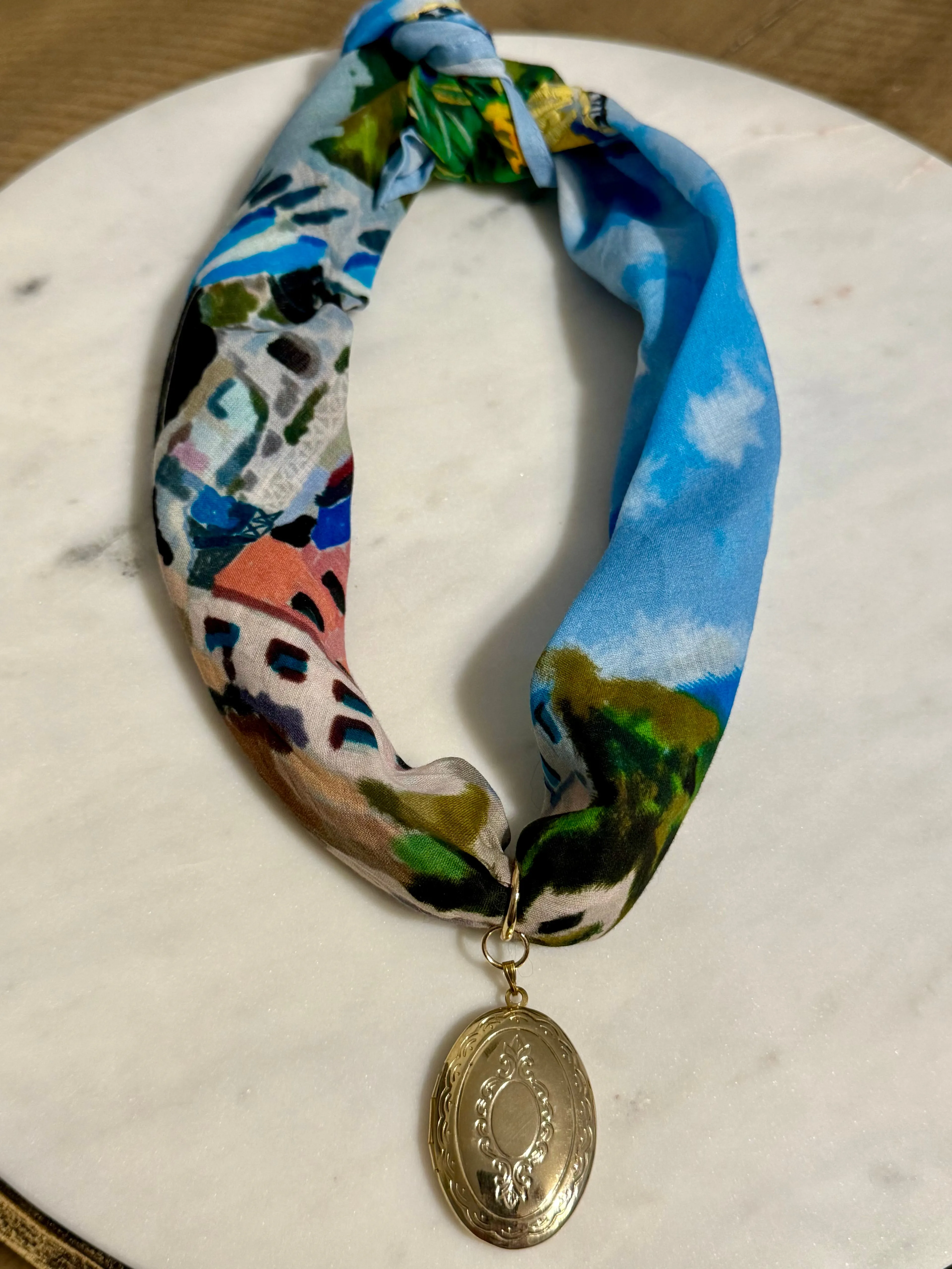 Product image for B. NWOT CALYPSO ST. BARTH COTTON AMALFI COAST SCARF WITH LOCKET