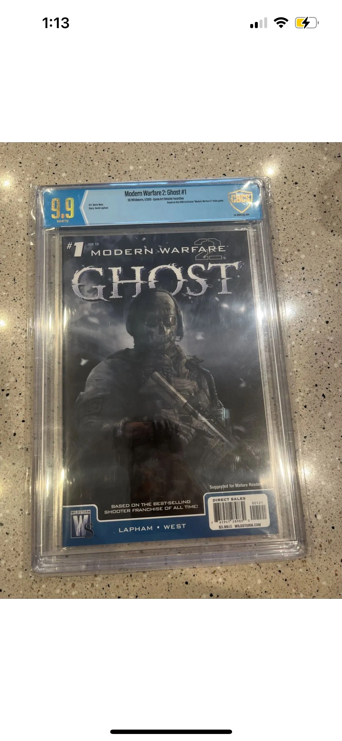 Product image for MODERN WARFARE 2 GHOST #1 ~ CBCS 9.9 Game Art Incentive 2010 Wildstorm Videogame Comics