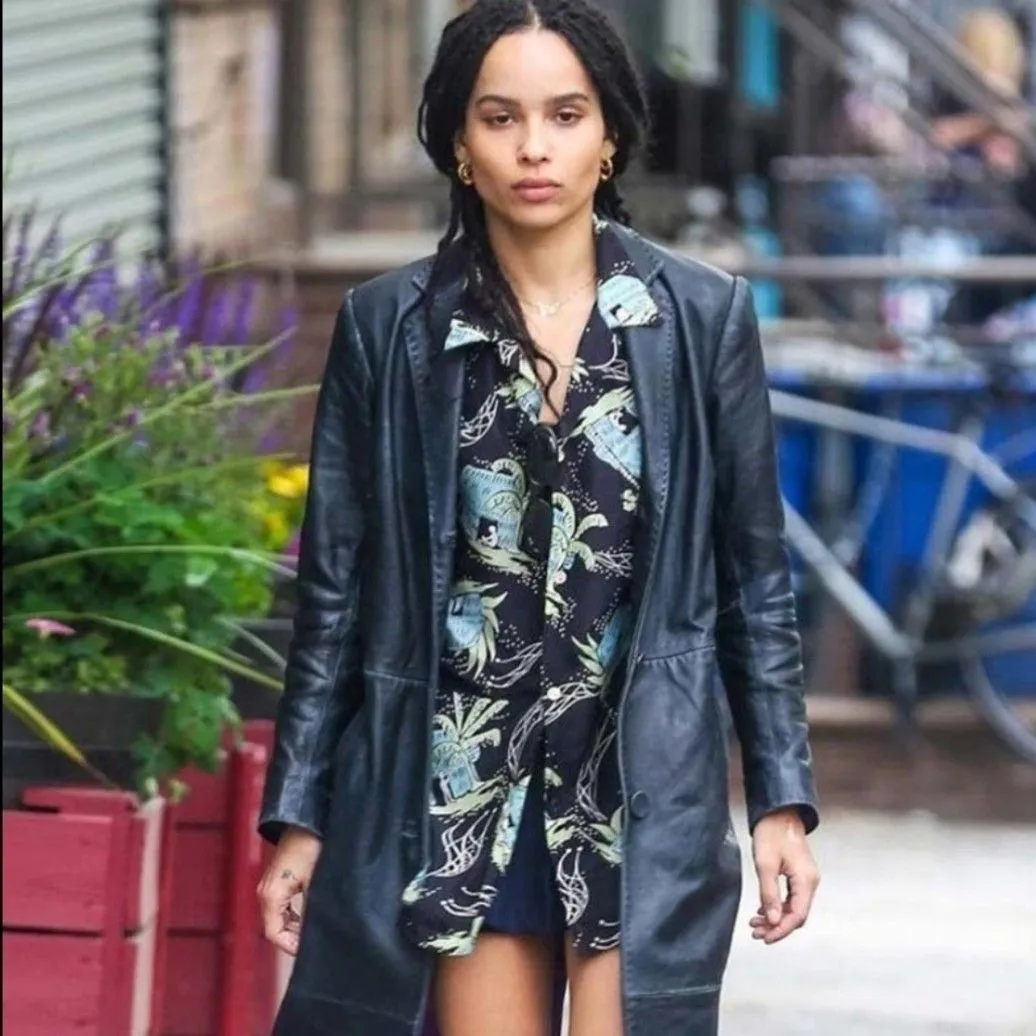 Product image for Sexy Leather Trench and mini ruffle dress