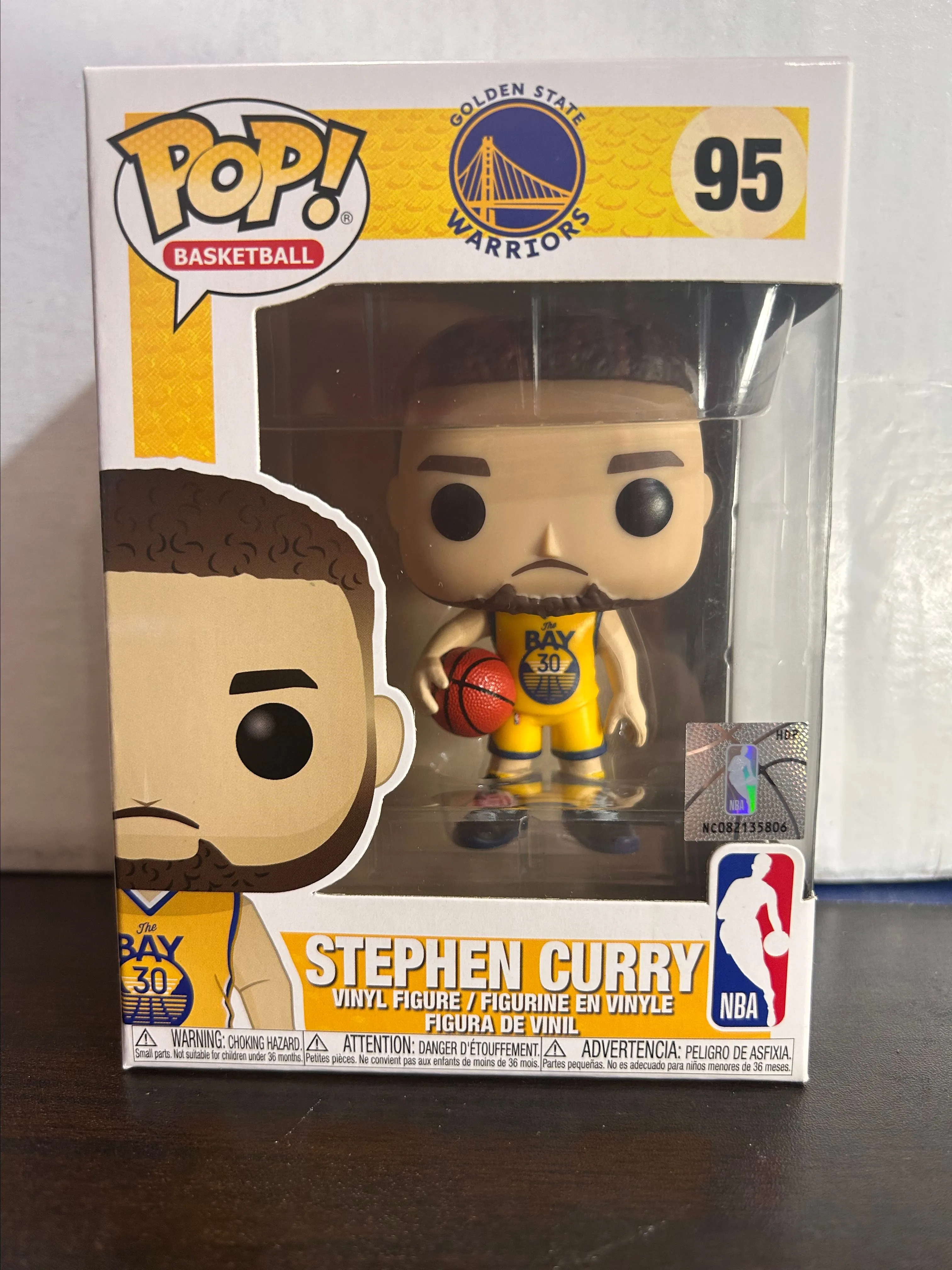 Product image for Stephen Curry Golden State Warriors NBA Basketball Funko Pop 43 With Protector