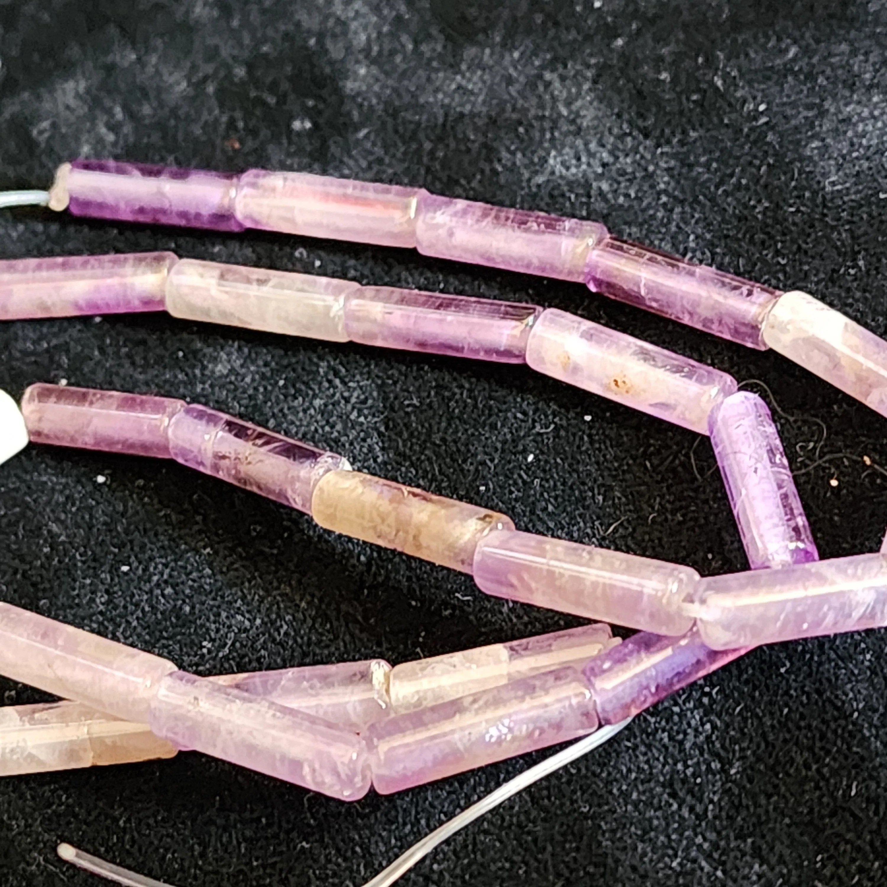 Product image for #07E: Amethyst Tube Beads, 15x3mm