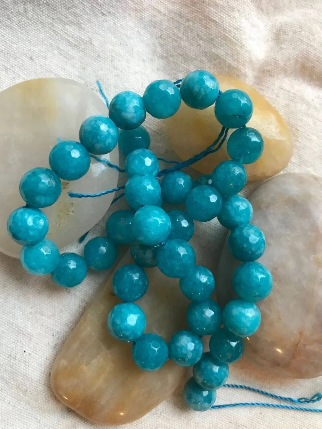 Product image for #477B Blue Faceted Chalcedony - 10MM