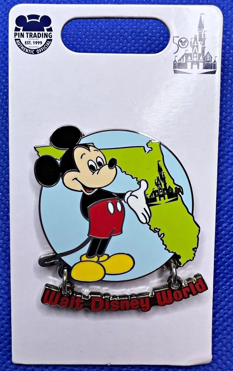 Product image for Walt Disney World 50th Anniversary pin Mickey Florida Map