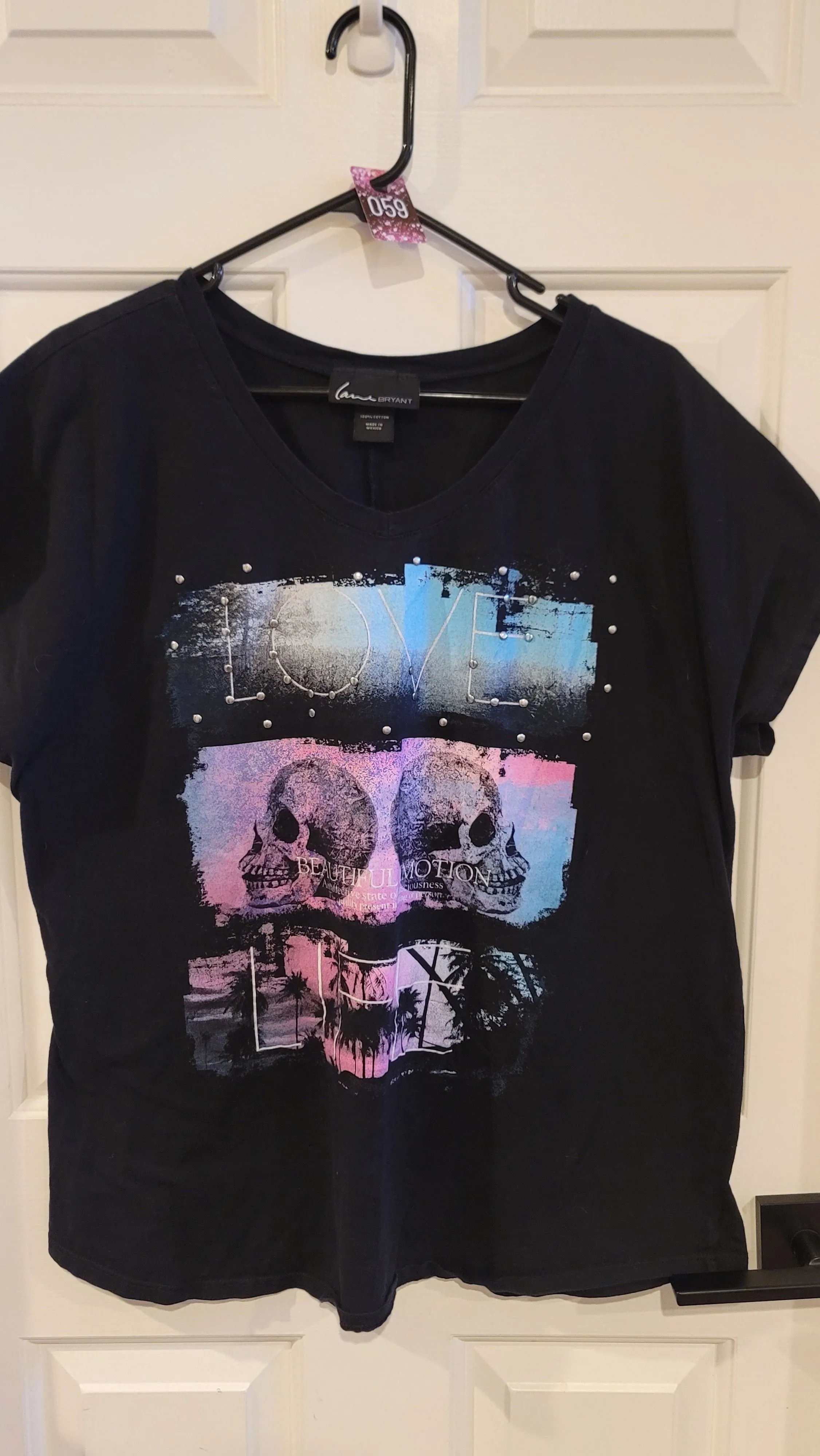 Product image for #59 Lane Bryant Love Skeleton T-shirt Size 18/20