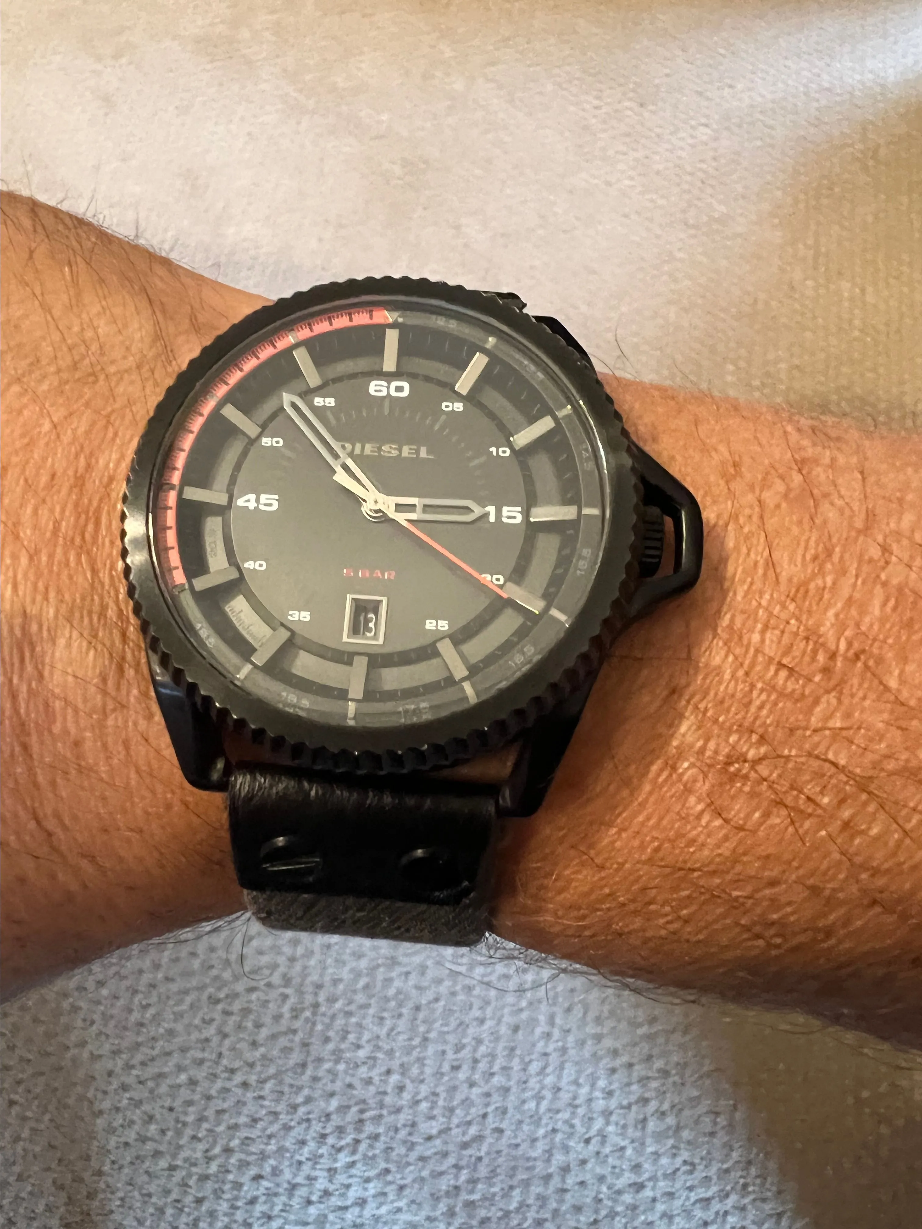 Product image for Diesel men's 5 bar watch with canvas band