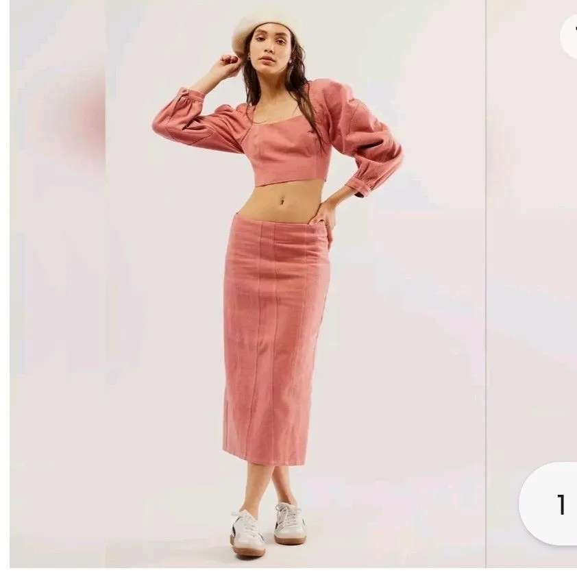Product image for Free People Marley Denim Set in Rose Smoke / 6