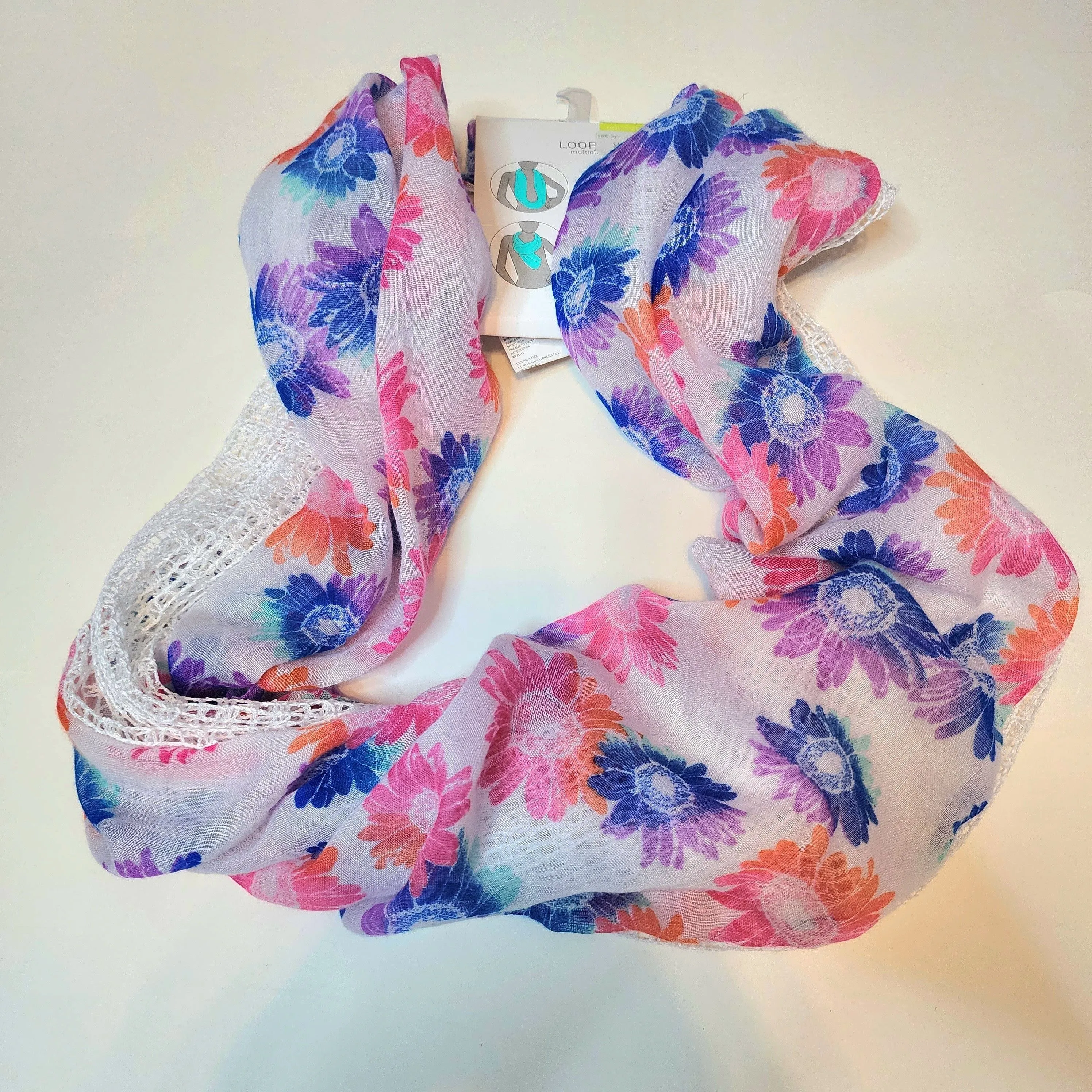 Product image for NWT Colorful Sunflower Infinity Scarf
