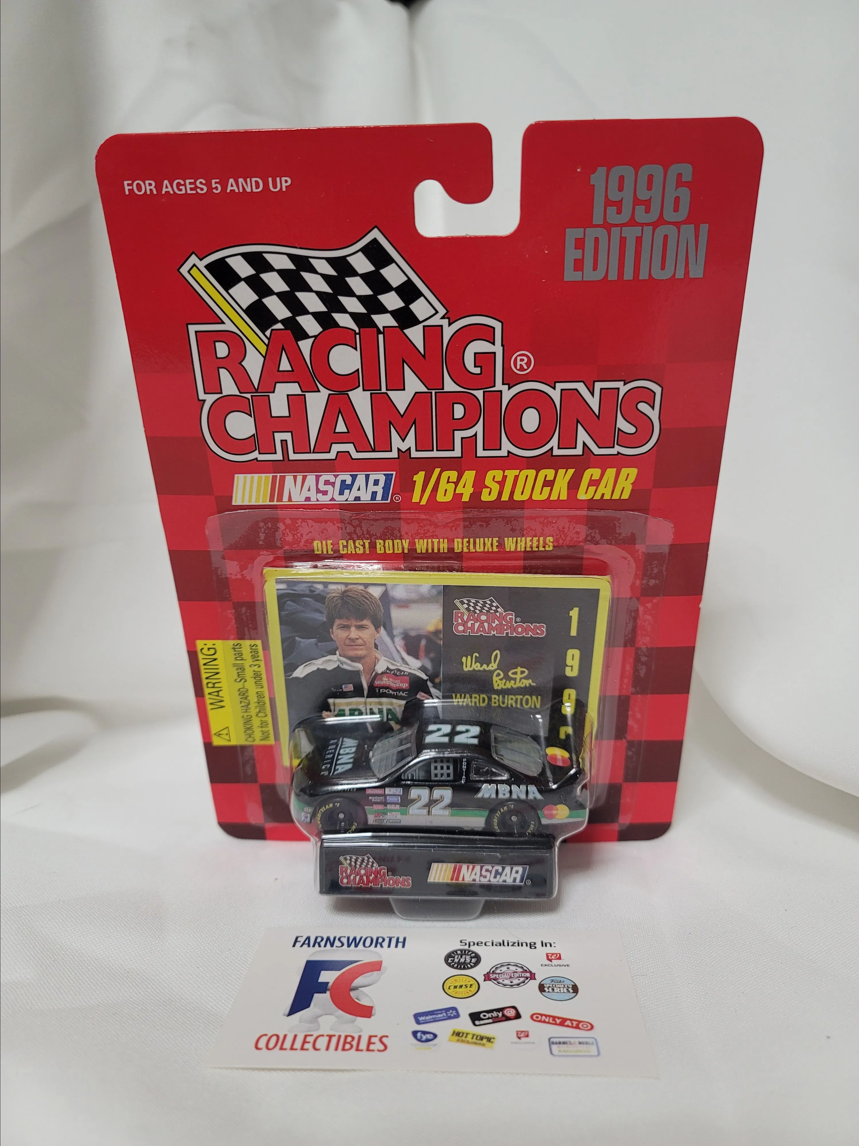 Product image for 1996 Racing Champions NASCAR Ward Burton #22 MBNA 1/64
