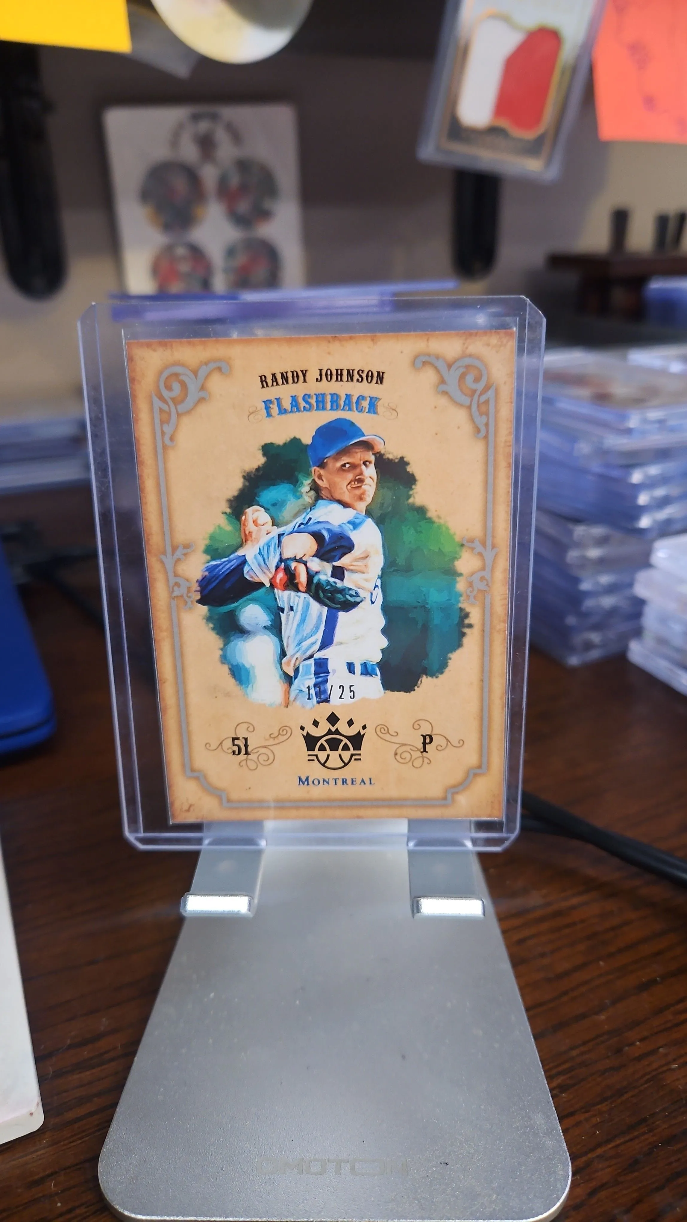 Product image for Randy Johnson #d 11/25...2019 Diamond Kings Crowning Moment...Montreal Expos