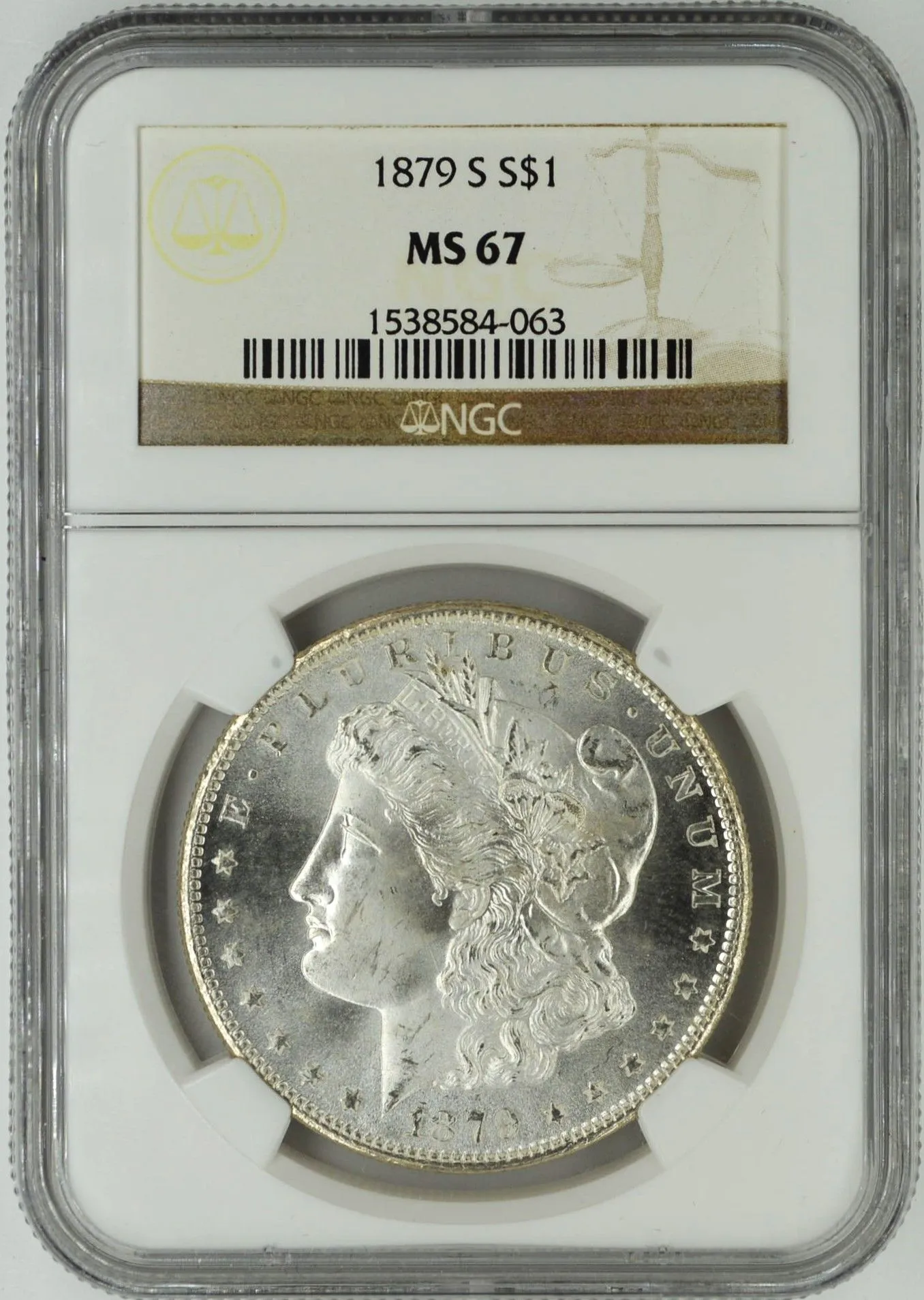 Product image for 1879 S MORGAN DOLLAR S$1 NGC MS 67
