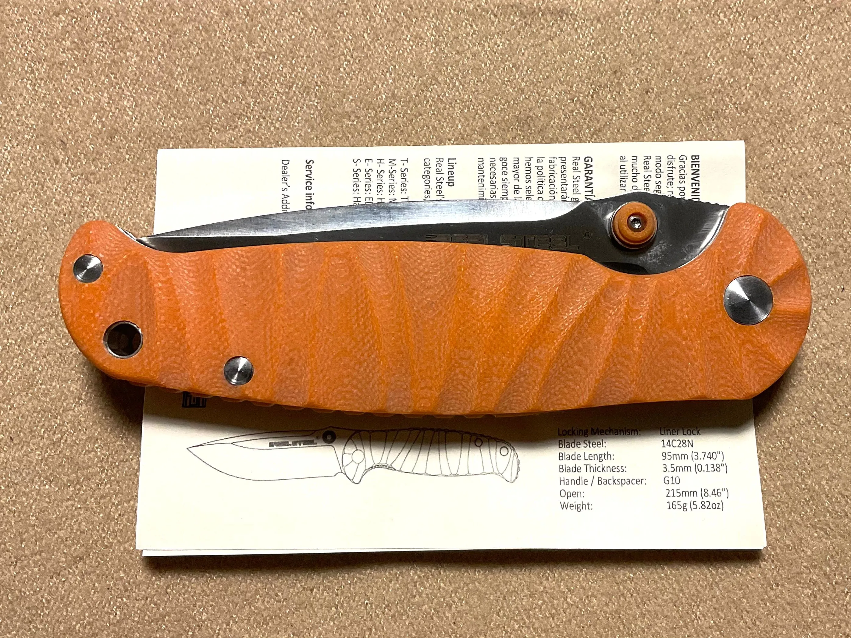 Product image for Real Steel Knives H6 S.E. Orange  #7781