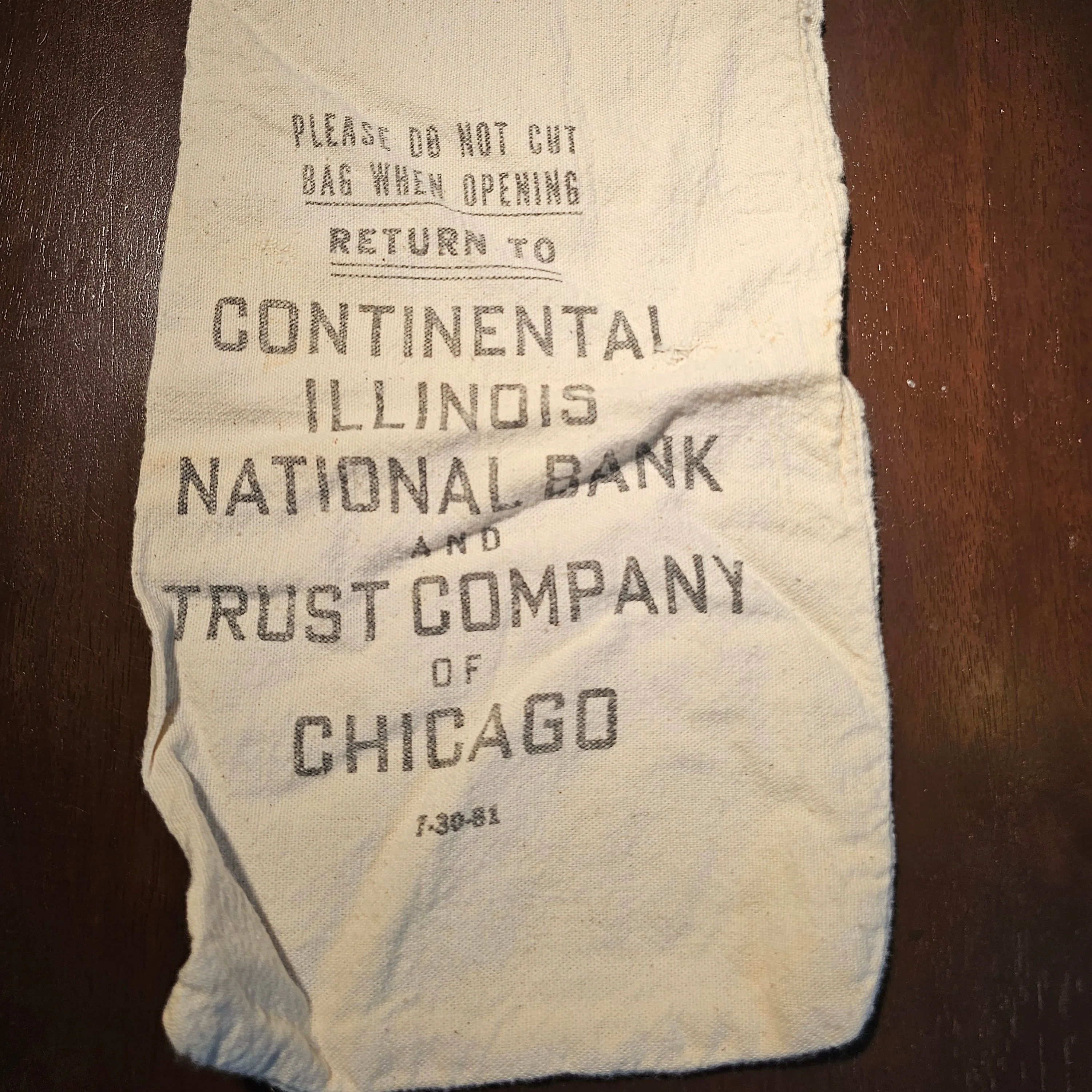 Product image for National Bank and Trust Company of Chicago Bank bag
