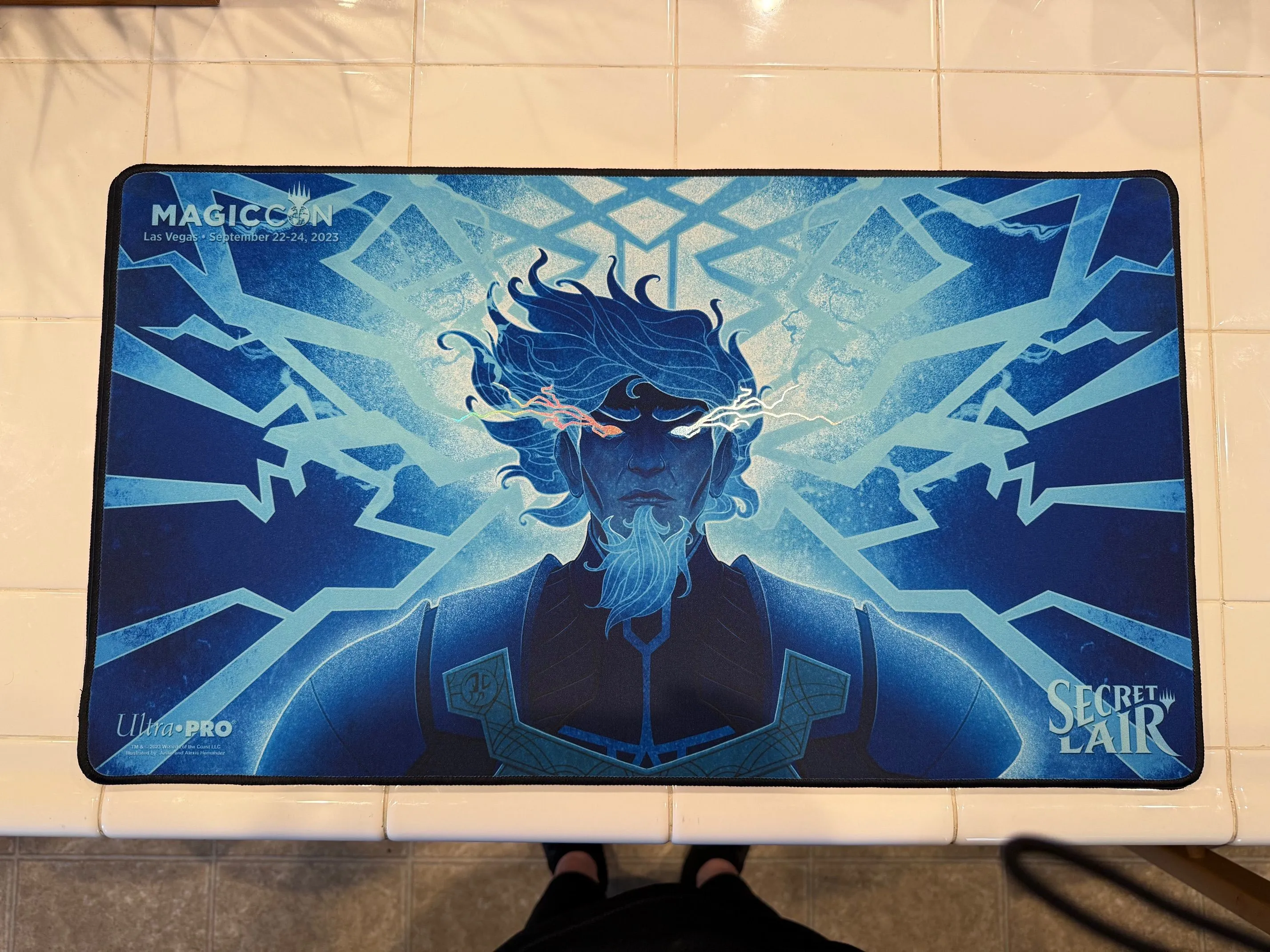 Product image for Brainstorm Urza Playmat Foil Reflective Eyes Secret Lair