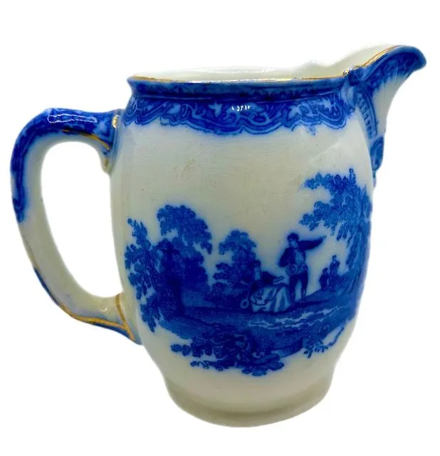 Product image for Flow Blue Pitcher  Watteau Pattern