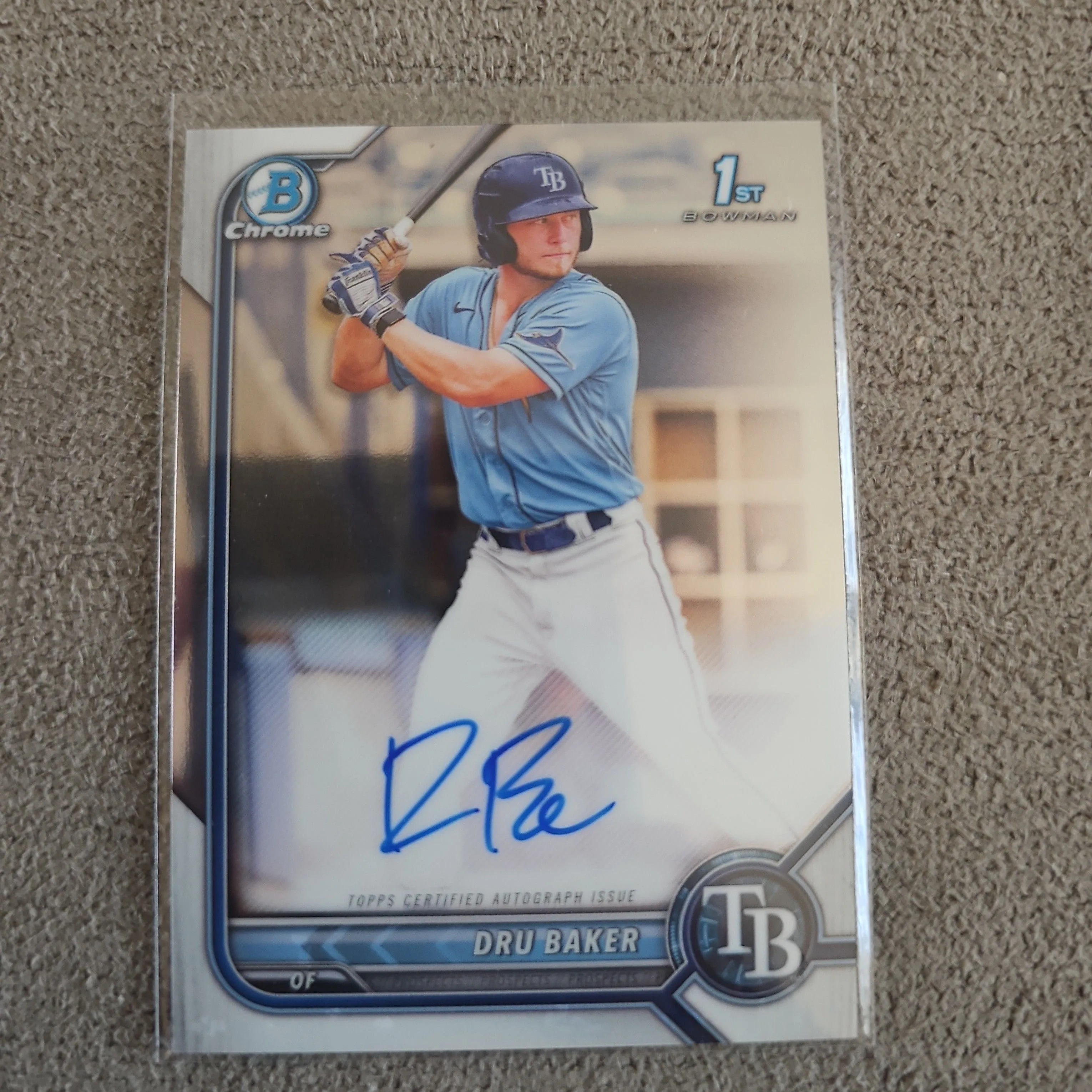Product image for Dru Baker - 1st Chrome Auto 2023 Bowman Chrome - Rays