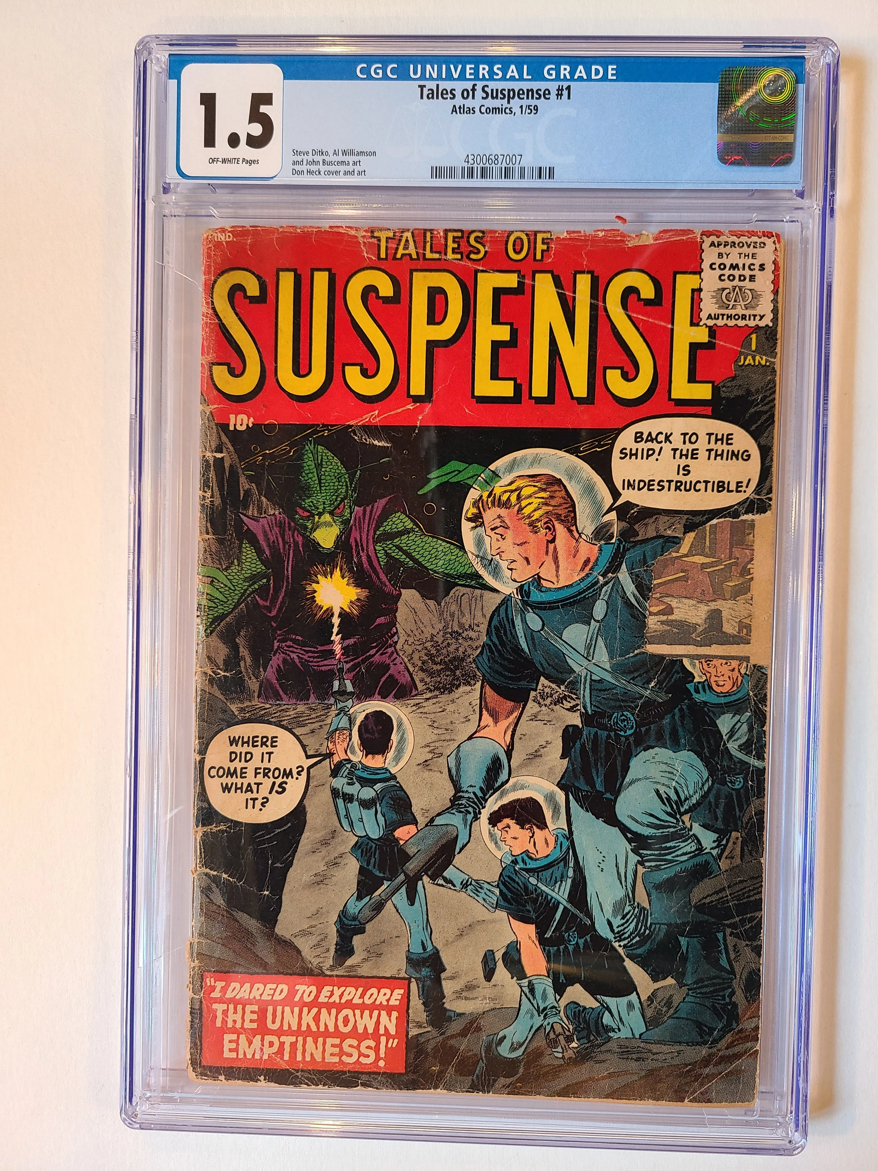 Product image for TALES OF SUSPENSE # 1 ATLAS (MARVEL) 1959 CGC 1.5 DITKO BUSCEMA WILLIAMSON ART