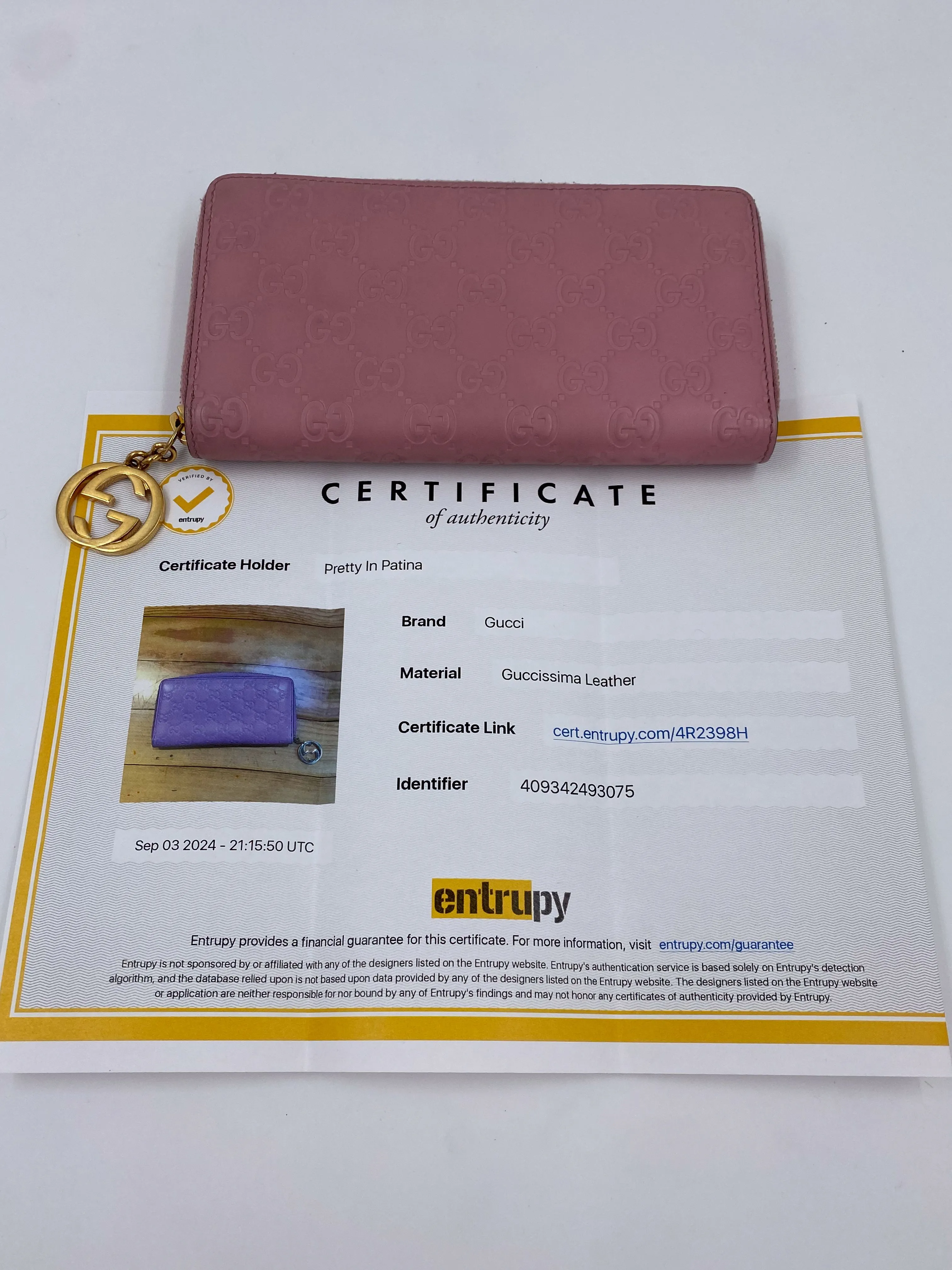 Product image for Gucci Guccissima Zip Around Pink Wallet 