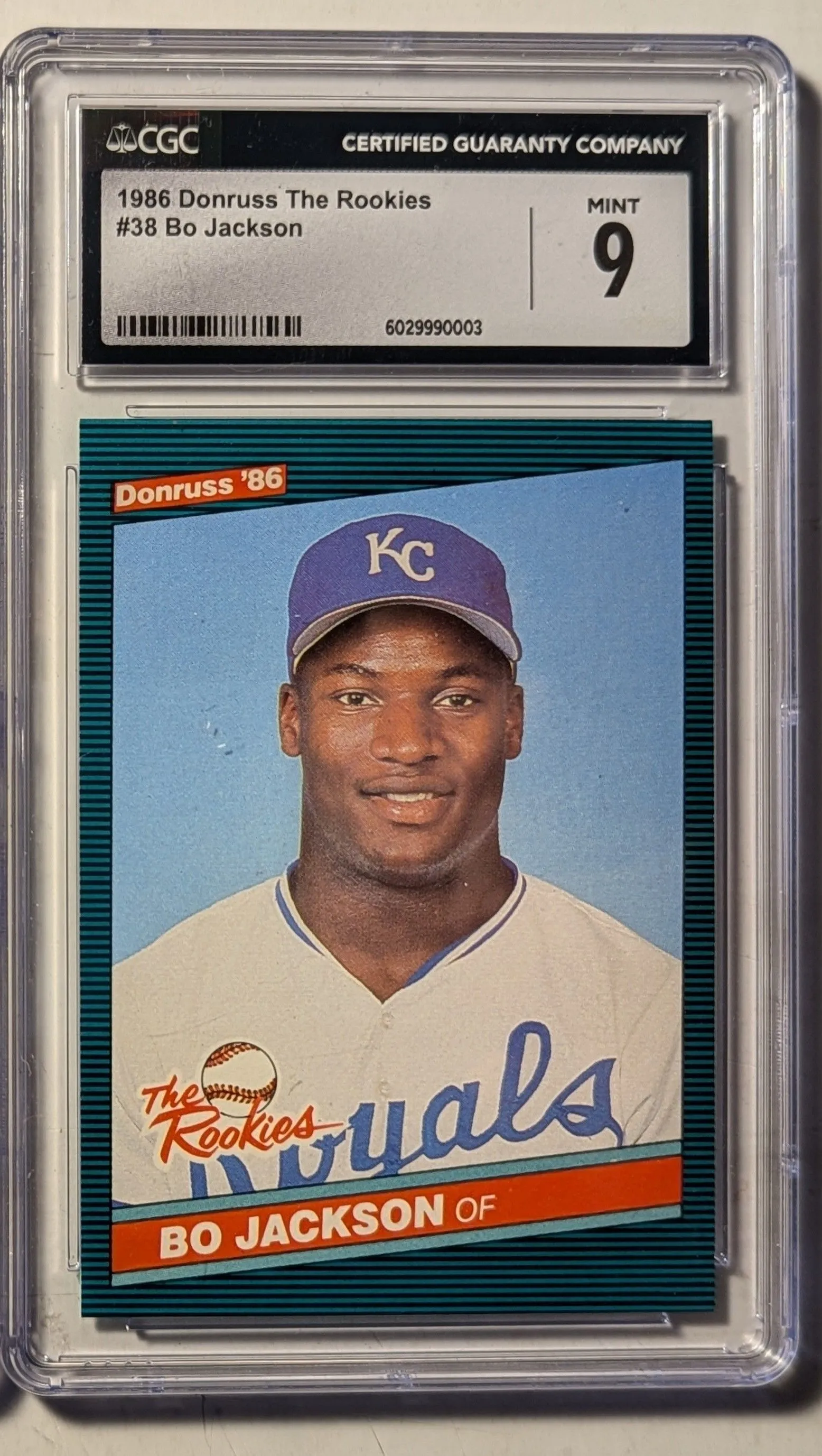 Product image for 1986 Donruss The Rookies Rookies Bo Jackson Rookie Card (CGC 9Mint)