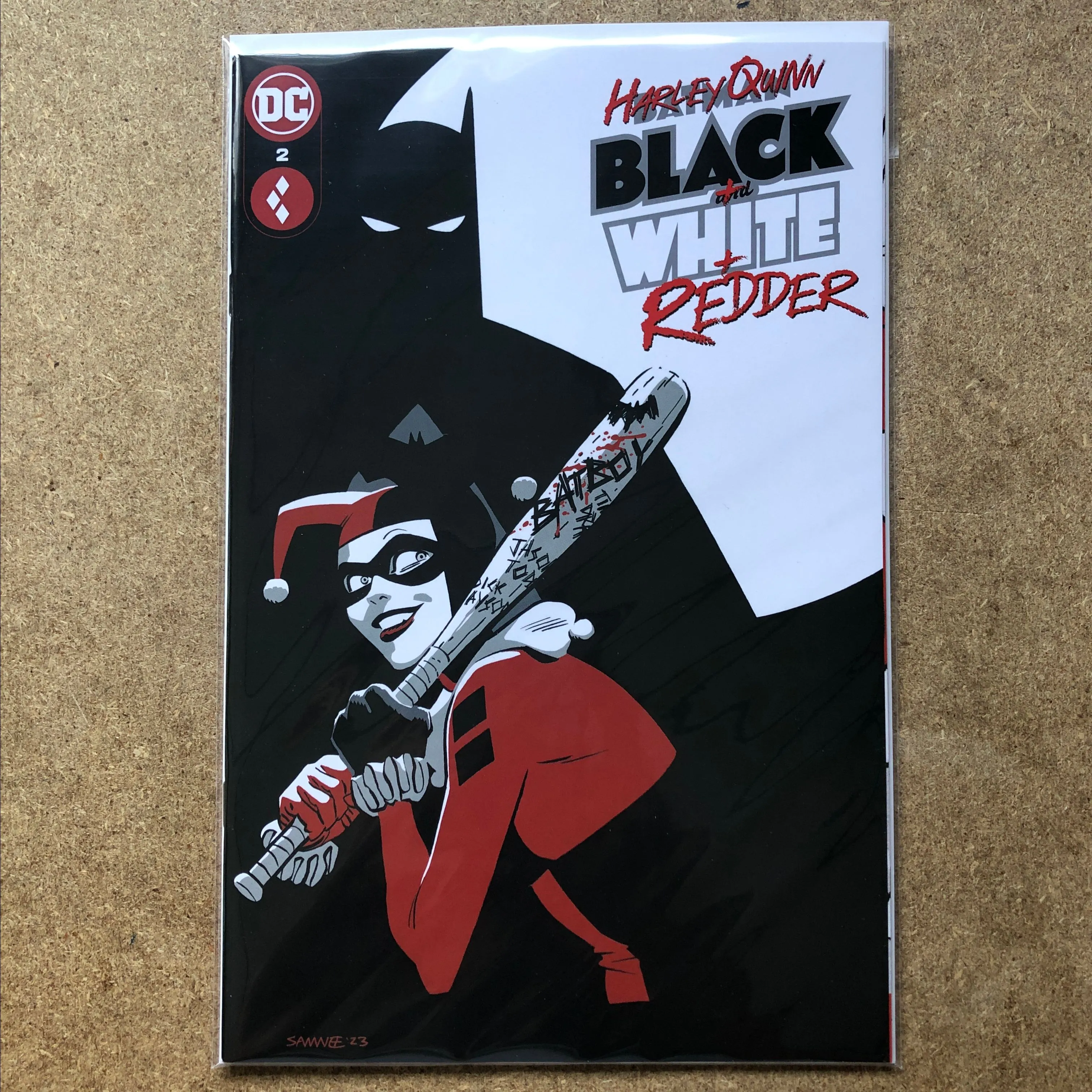 Product image for HARLEY QUINN BLACK WHITE REDDER #2 SAMNEE