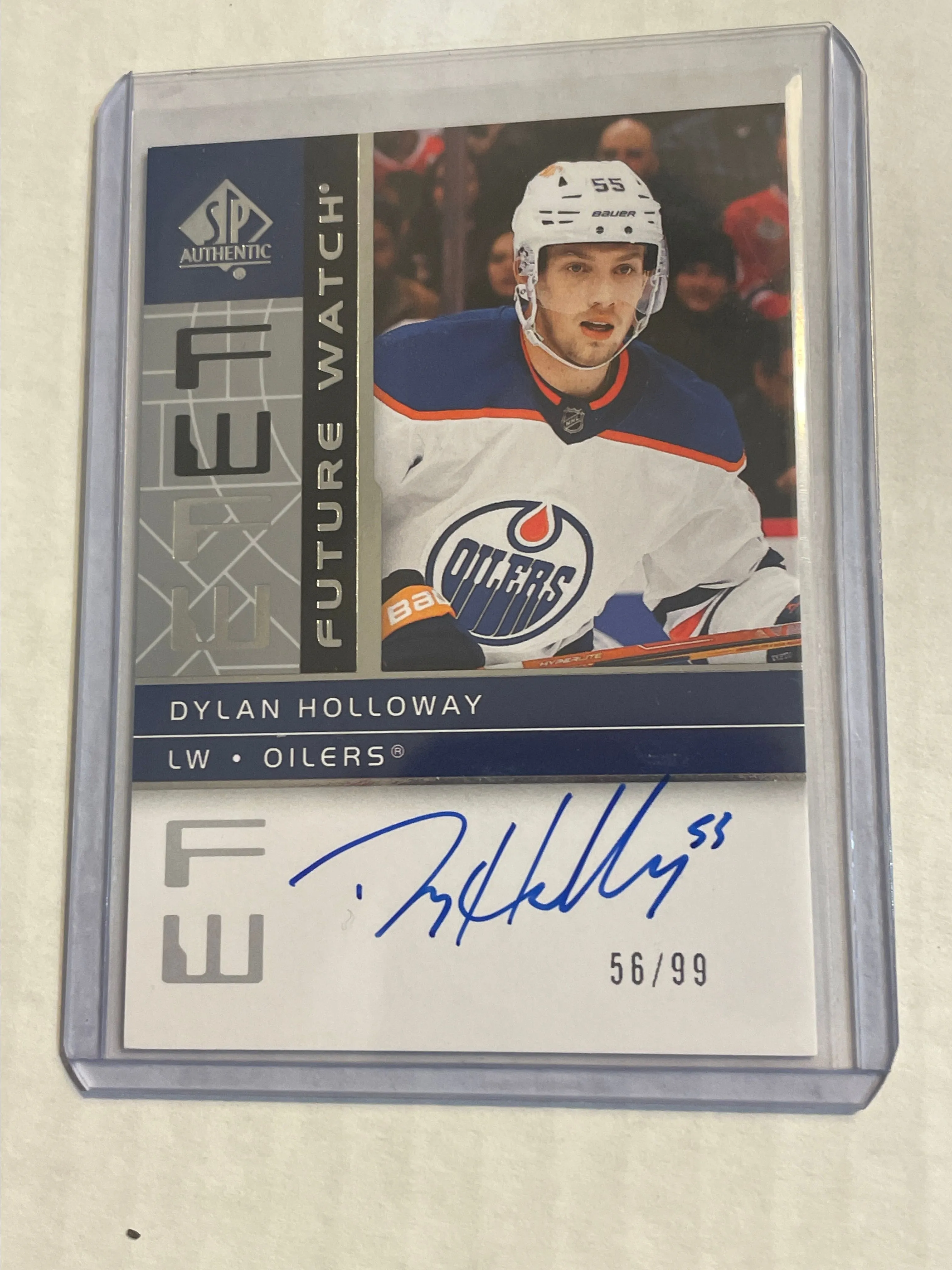 Product image for Dylan Holloway - Edmonton Oilers Retro Future Watch Auto /99