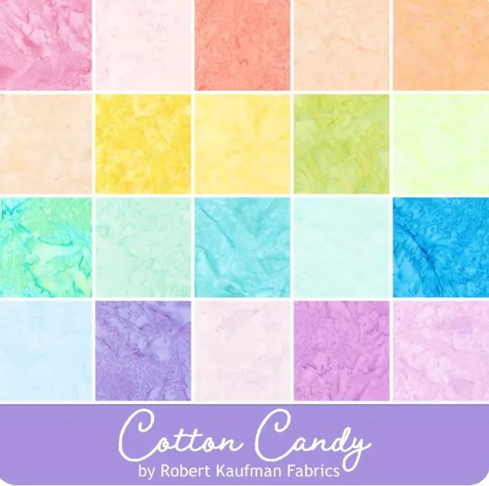 Product image for Robert Kaufman Cotton Candy 2.5 x WOF Roll-Ups