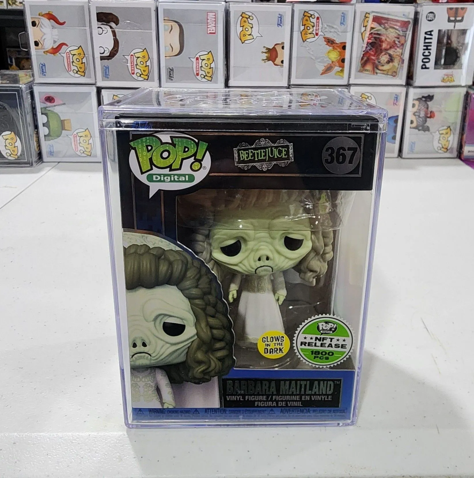Product image for Funko Pop Digital Beetlejuice Barbara Maitland Glow in the Dark LE 1800 Pcs with Hard Protector