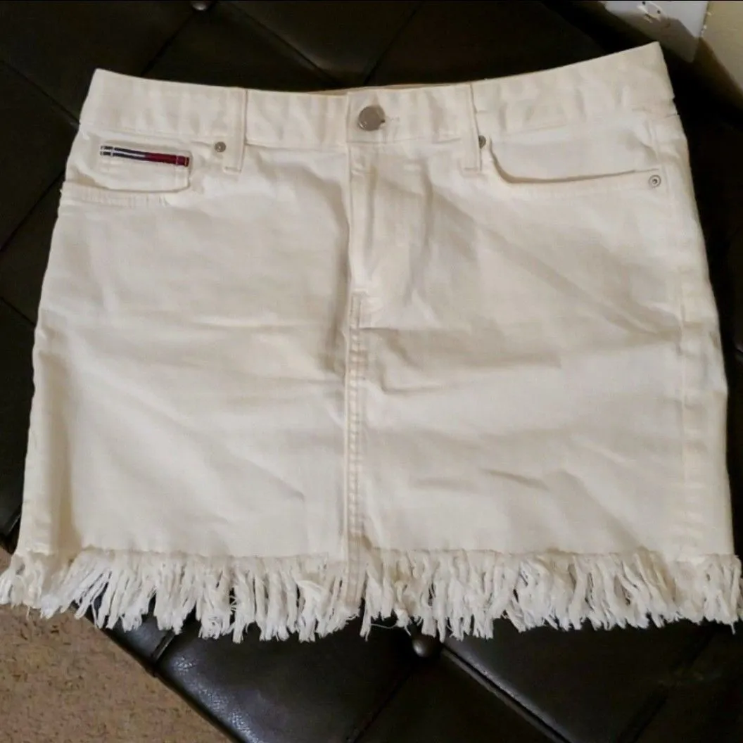 Product image for Tommy Hilfiger white denim skirt