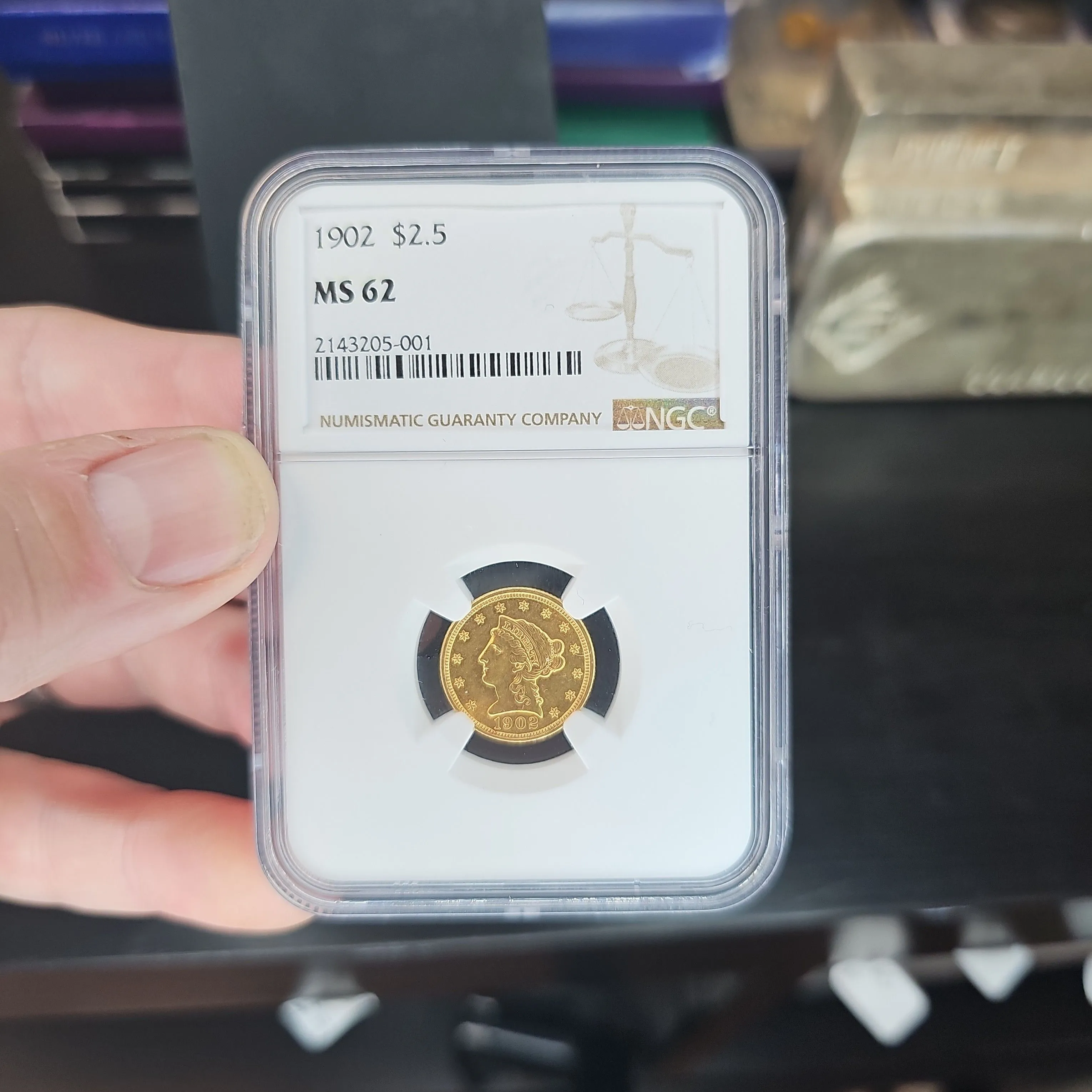 Product image for 1902 Philadelphia Christian Gobrecht NGC MS 62