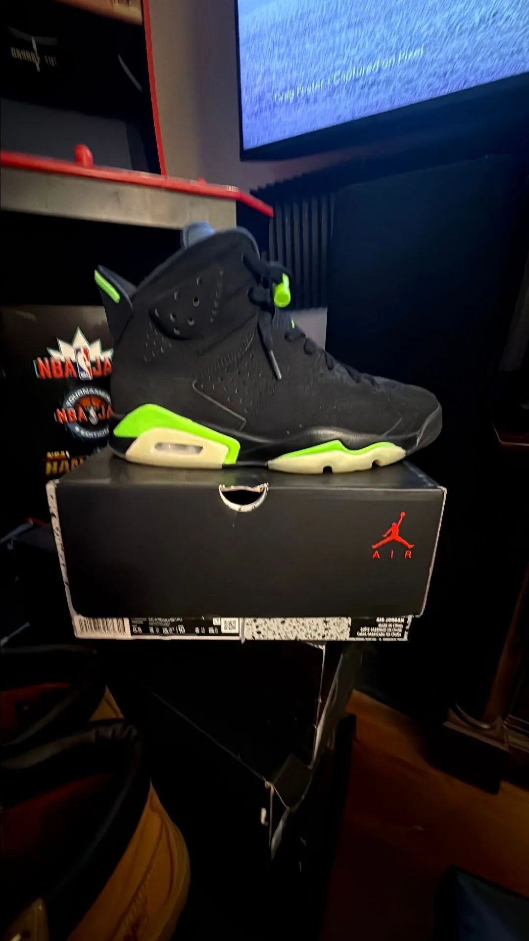 air jordan 6 retro electric green on feet