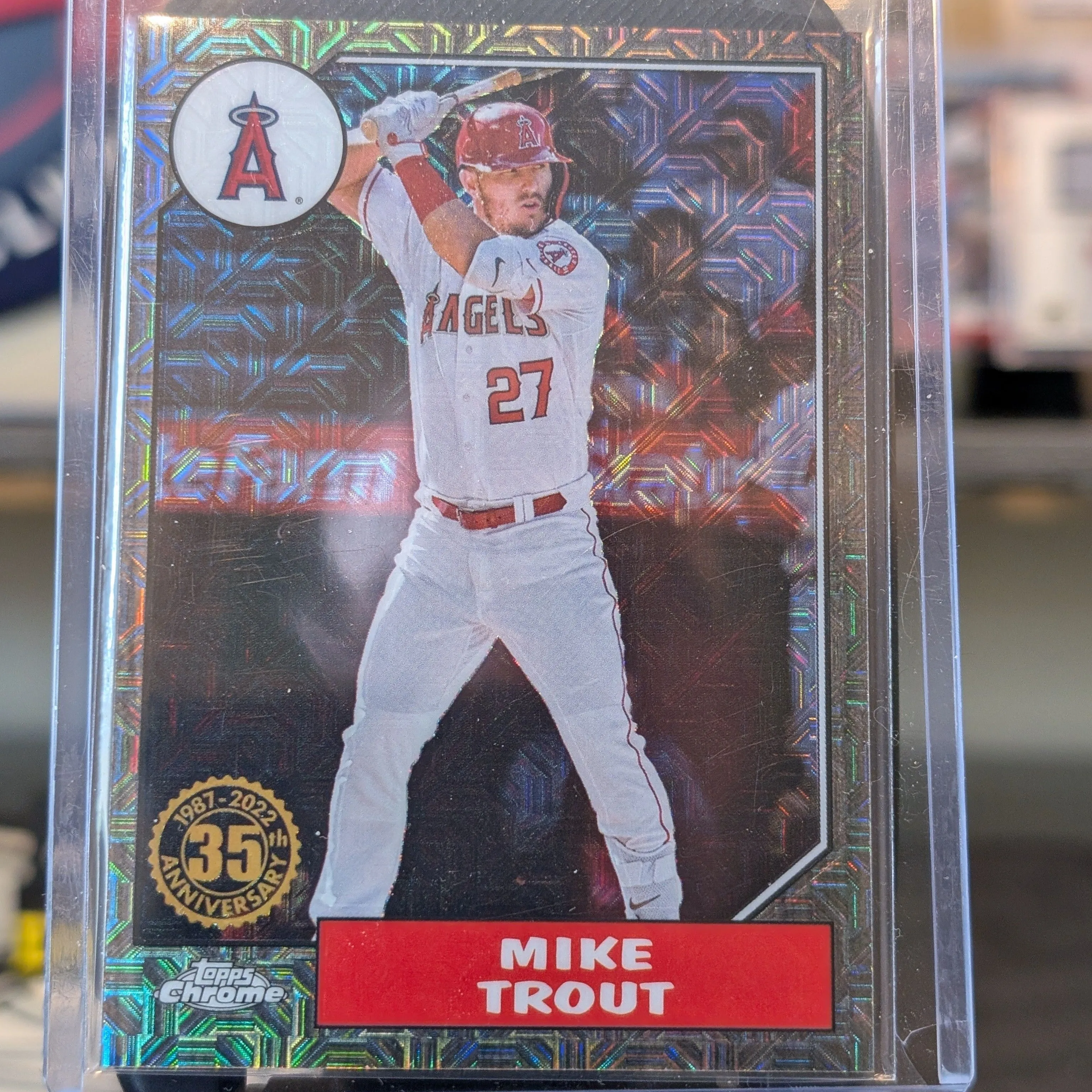 Product image for Mike Trout 2022 Topps Chrome 35th anniversary 061/199