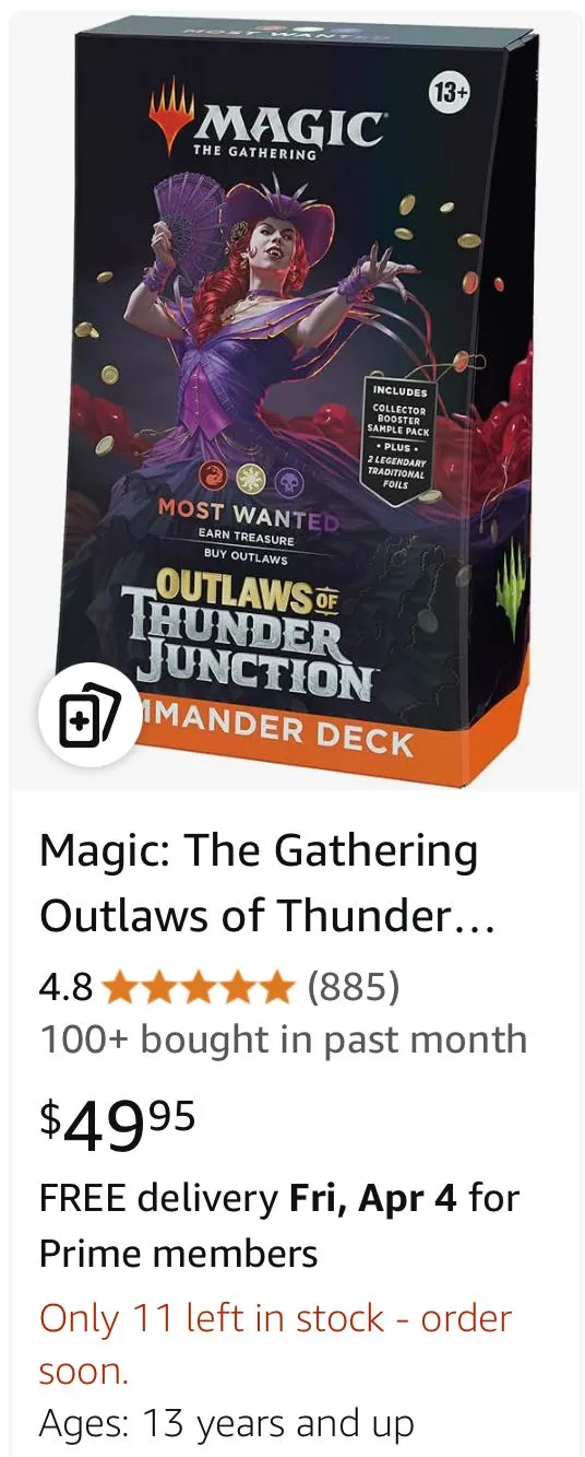Product image for BIN - Magic the Gathering - Outlaws of Thunder Junction - Commander Deck