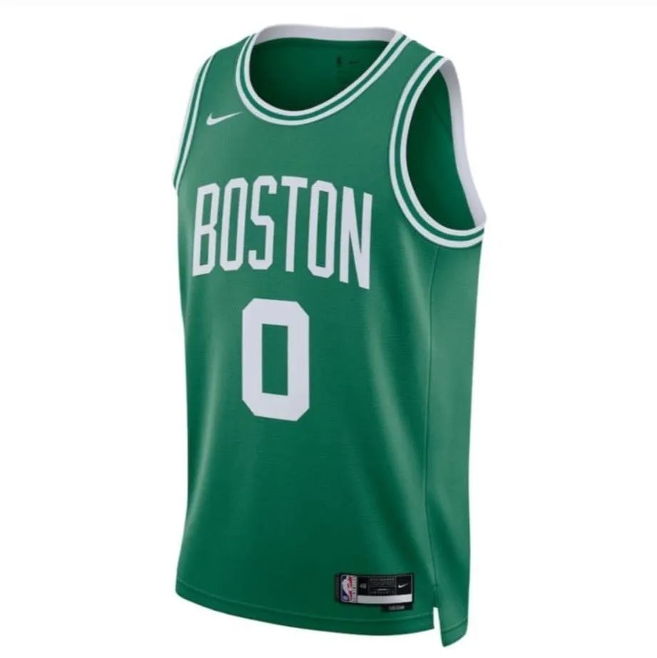 Product image for Boston Celtics Jayson Tatum #0 2XL Men's Green NBA Swingman Jersey Icon Edition