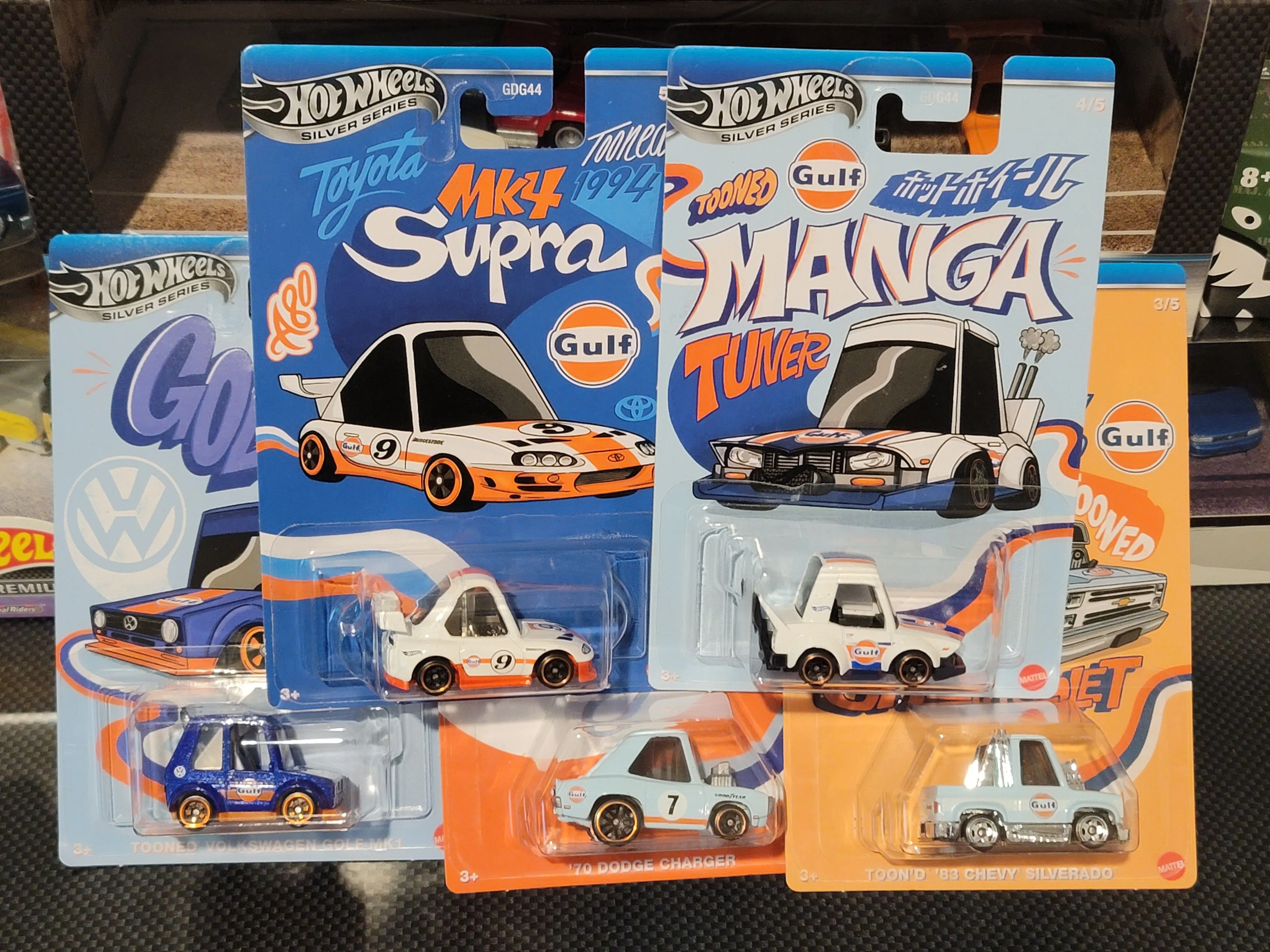 Product image for Hot Wheels Silver Series "Gulf Tooned" full set (5) cars