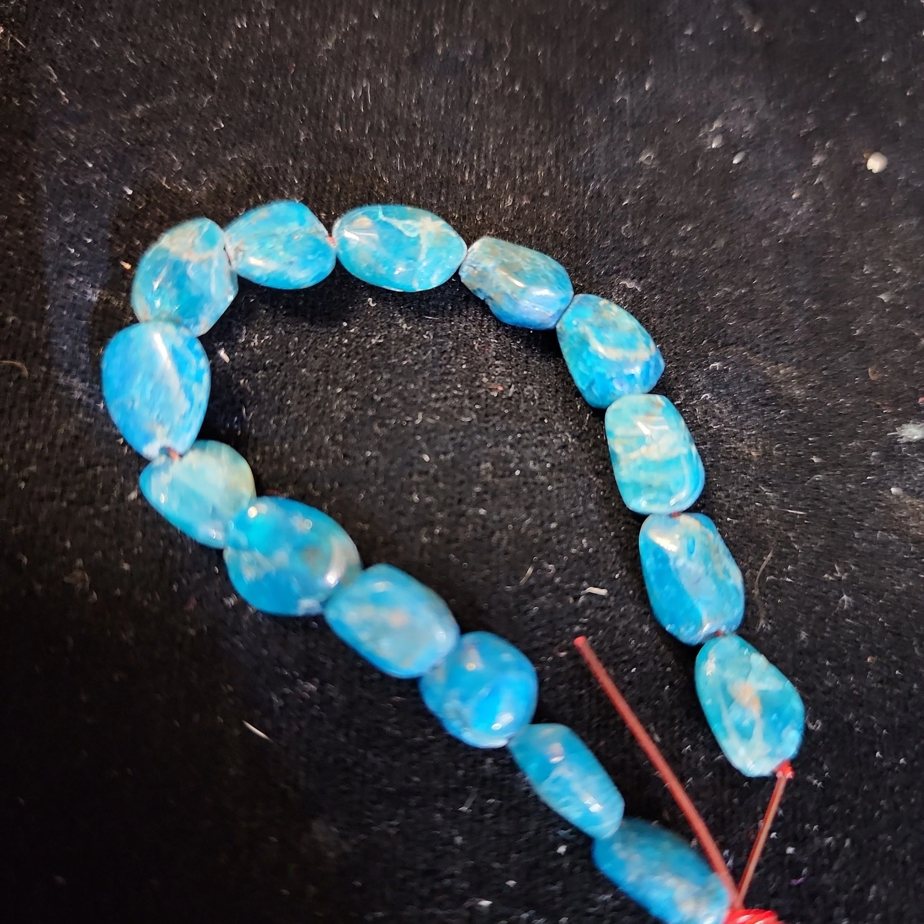 Product image for #08C: Neon Blue Apatite Pebble Beads,  6-8mm