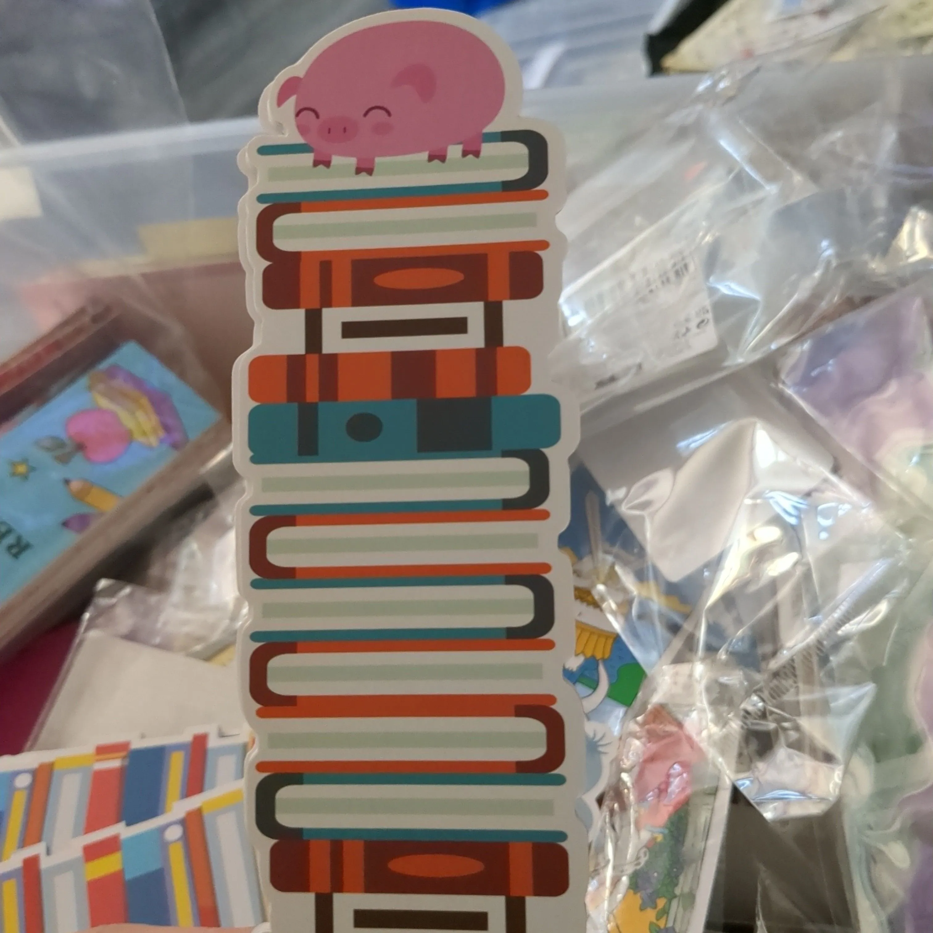 Product image for CHEAP ASS SHIPPING!! ONE piggy book stack bookmark