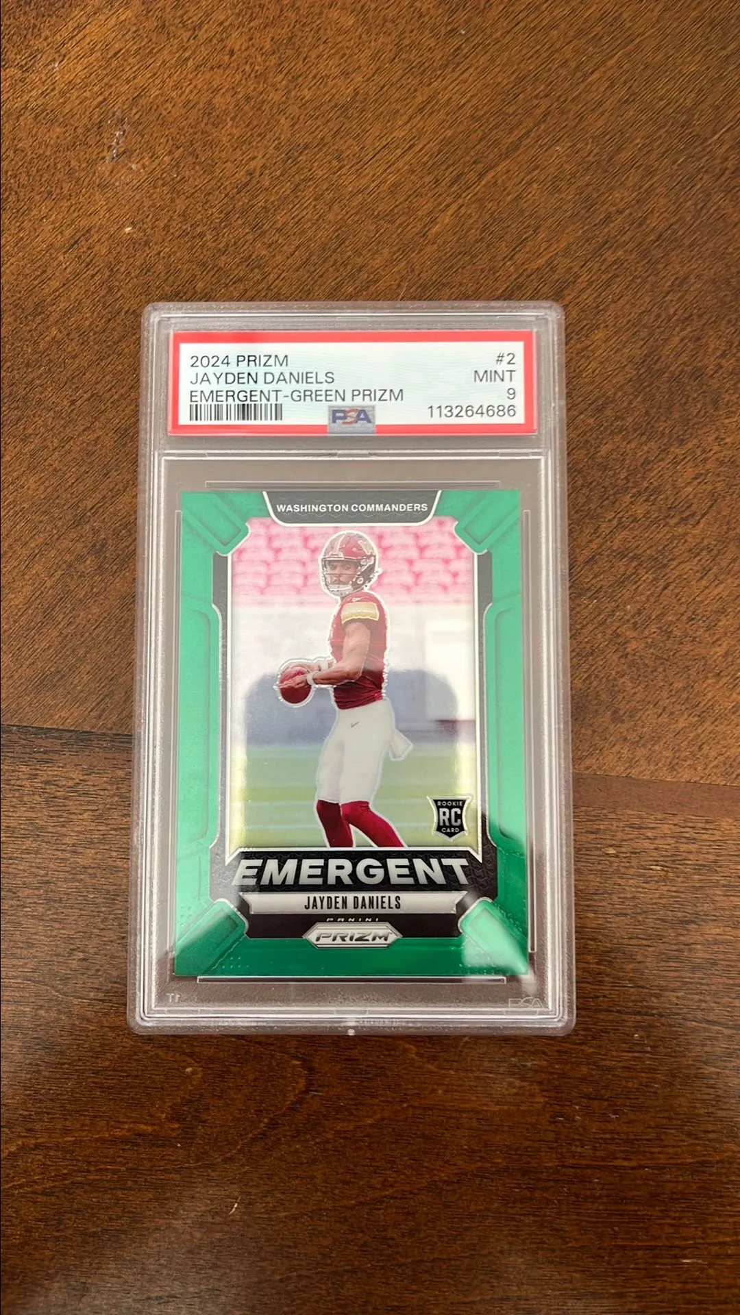Product image for 2024 Prizm Jayden Daniels Emergent Green Parallel
