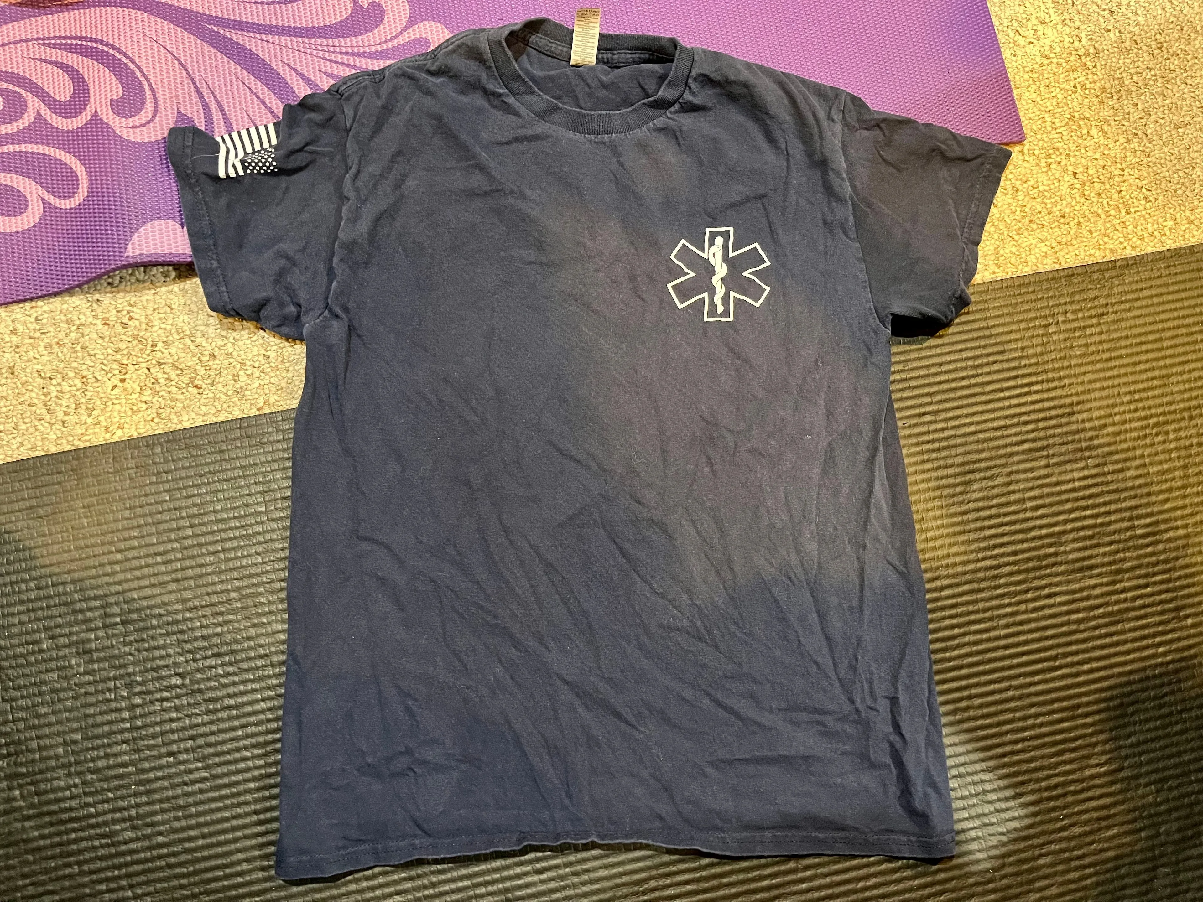 Product image for EMS Short Sleeve Navy Blue Shirt Size Medium