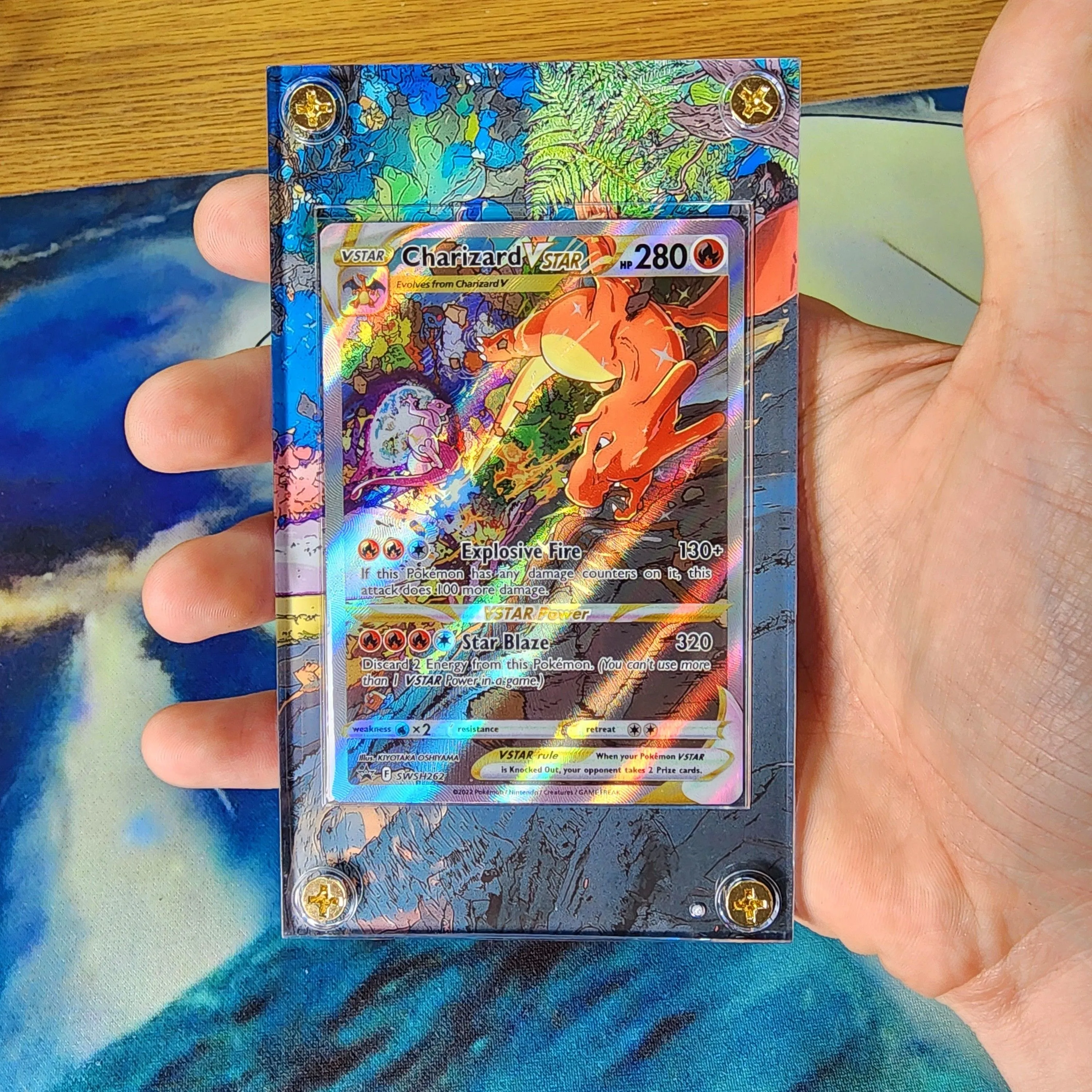 golden v star pokemon card Arceus VSTAR Gold Alternate Art Custom Pokemon Graded Display Case