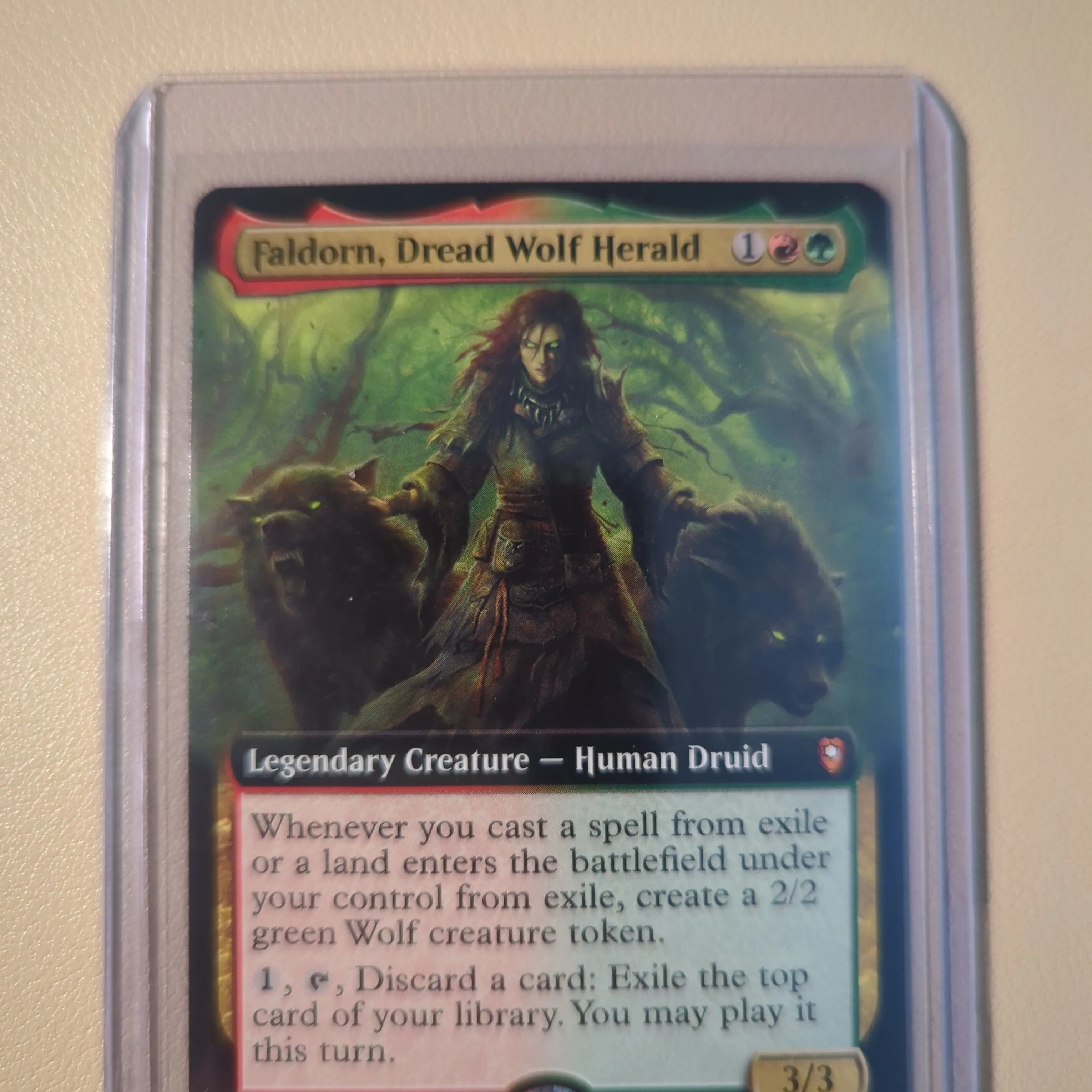 mtg faldorn commander deck Commander Legends: Battle for Baldur's Gate Faldorn, Dread Wolf Herald  Standard Deck Protector Sleeves (100ct) for Magic: The Gathering main image 0