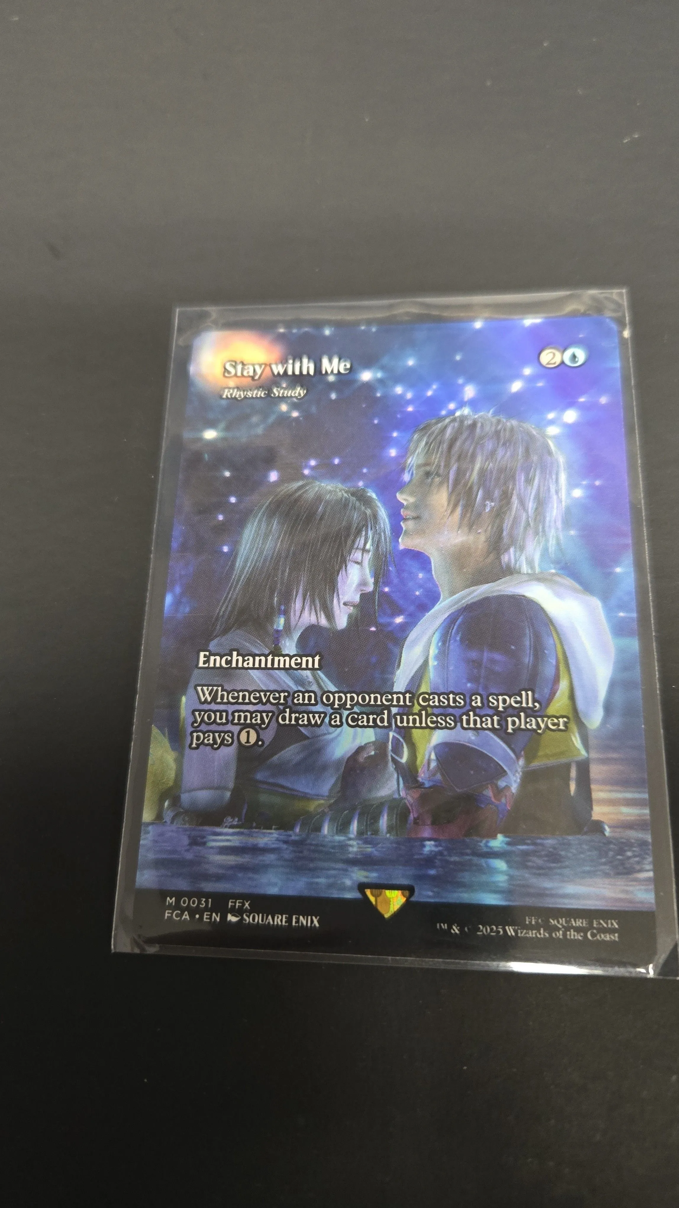 Product image for mtg Final fantasy  -  Borderless Stay with Me - Rhystic Study (Showcase)