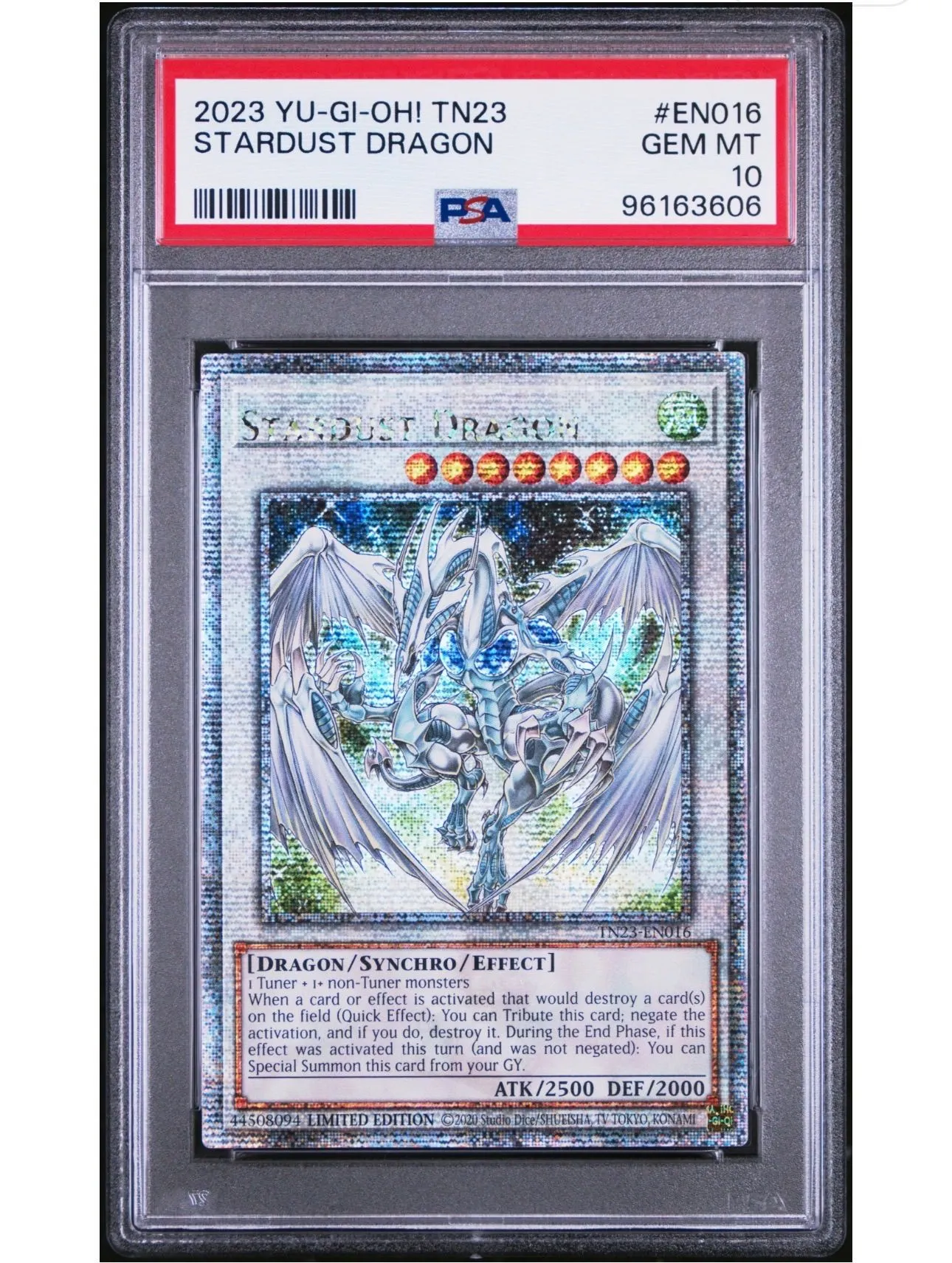 NAME SHIFT!!!! PSA 10 GEM MINT Yugioh Stardust Dragon TN23-EN016 Quarter  Century Secret Rare  Whatnot: Shop, Sell, Connect