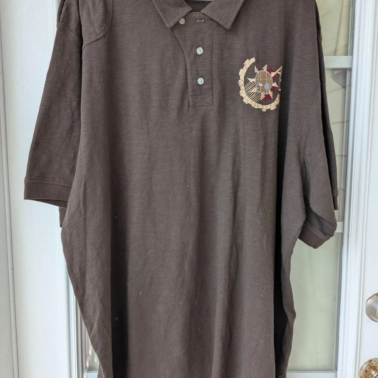 Product image for Artful Dodger brown 4XL polo streetwear hiphop rap y2k