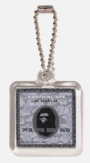 Product image for Accessory - Bape Card Keychain Silver Camo
