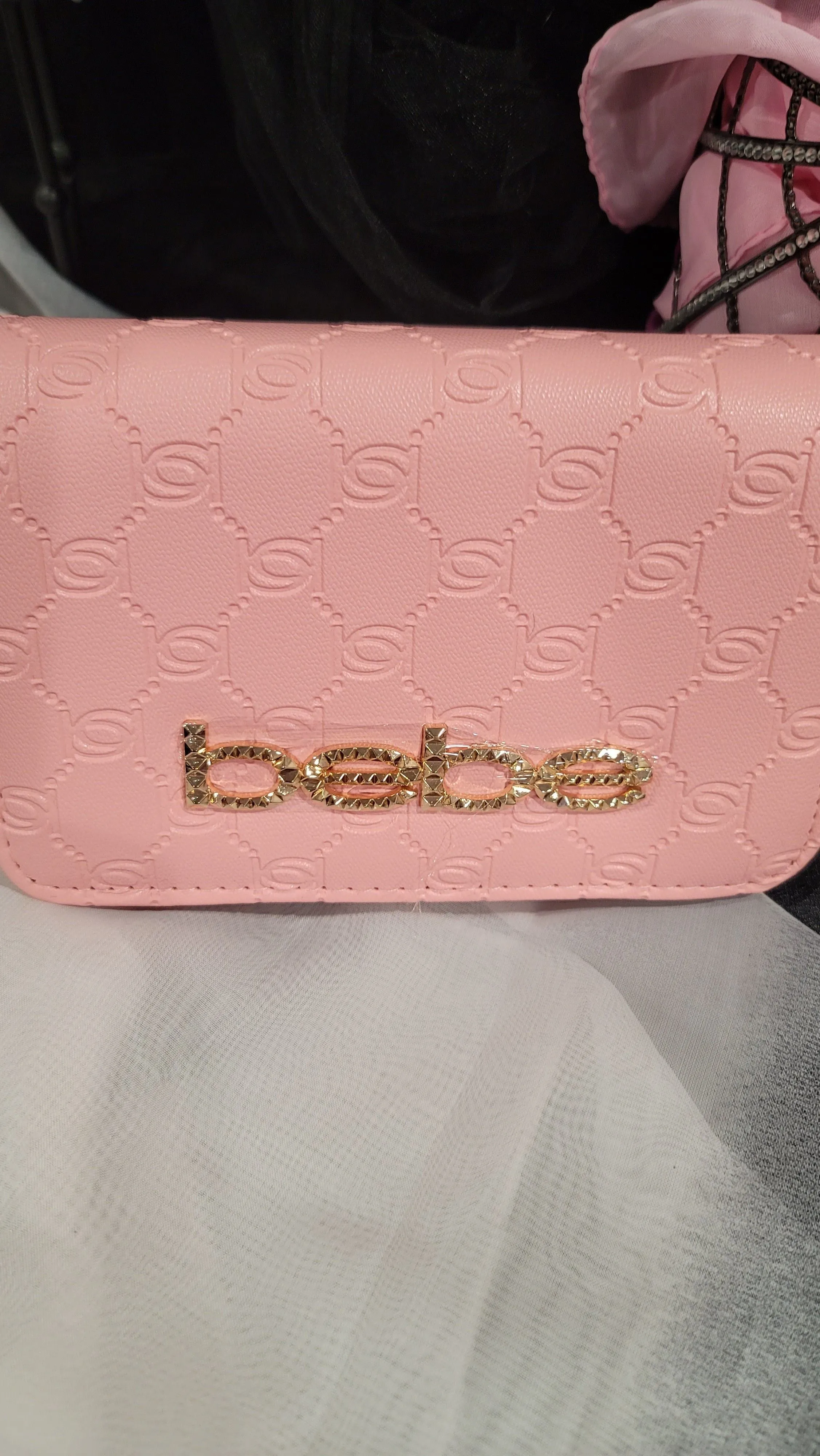 Product image for Bebe - Pink & Gold Hardware Small Crossbody/ Purse