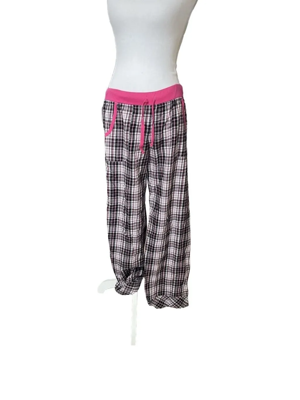 Product image for Women's  Victoria’s Secret Pajama Pants, Size S, Black and Pink