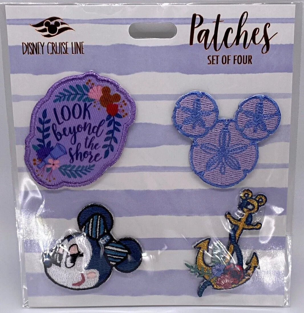 Product image for Disney Cruise Line Minnie Mouse Nautical Patches Set of 4 Iron On