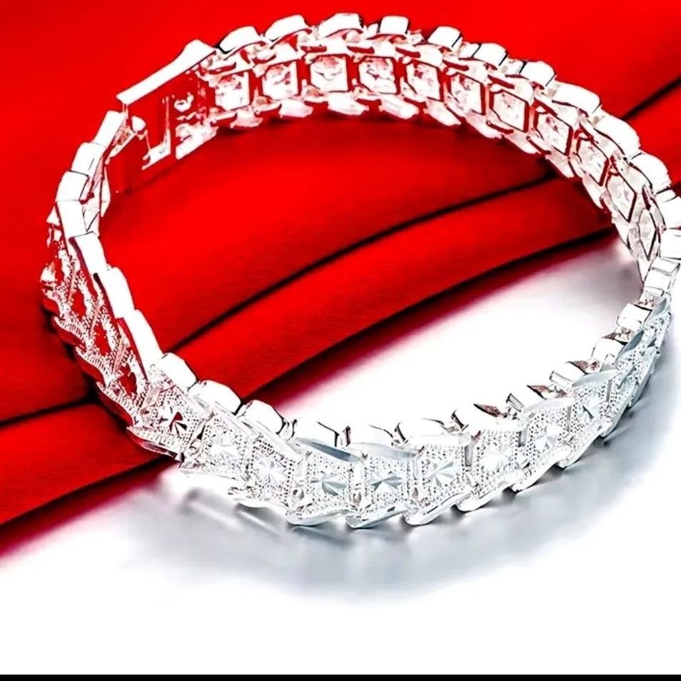 Product image for .925 SS wide wrist bracelet