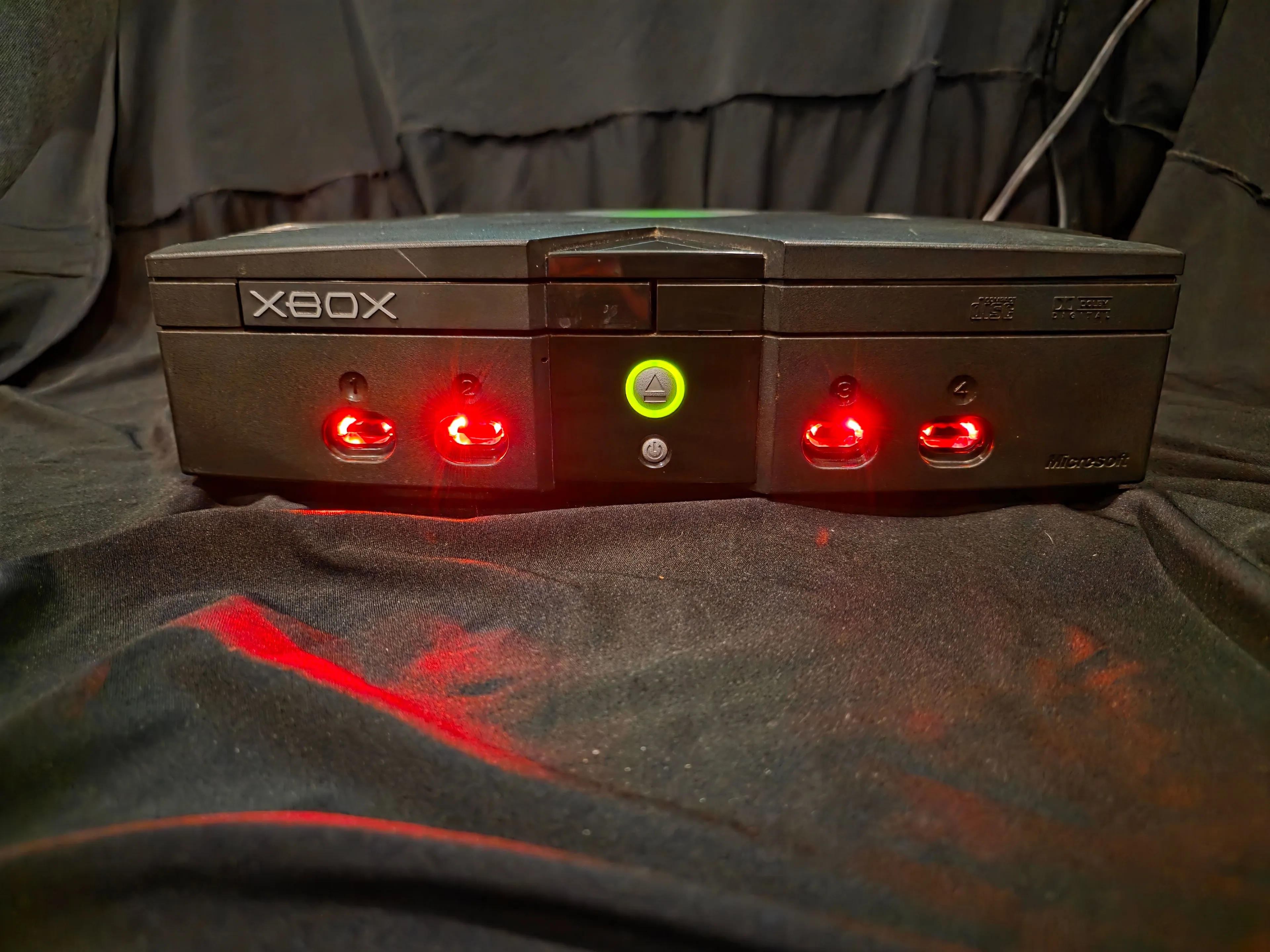 Product image for Microsoft Original Xbox NEW DVD Belt Custom Red LED Console Cables Controller TESTED